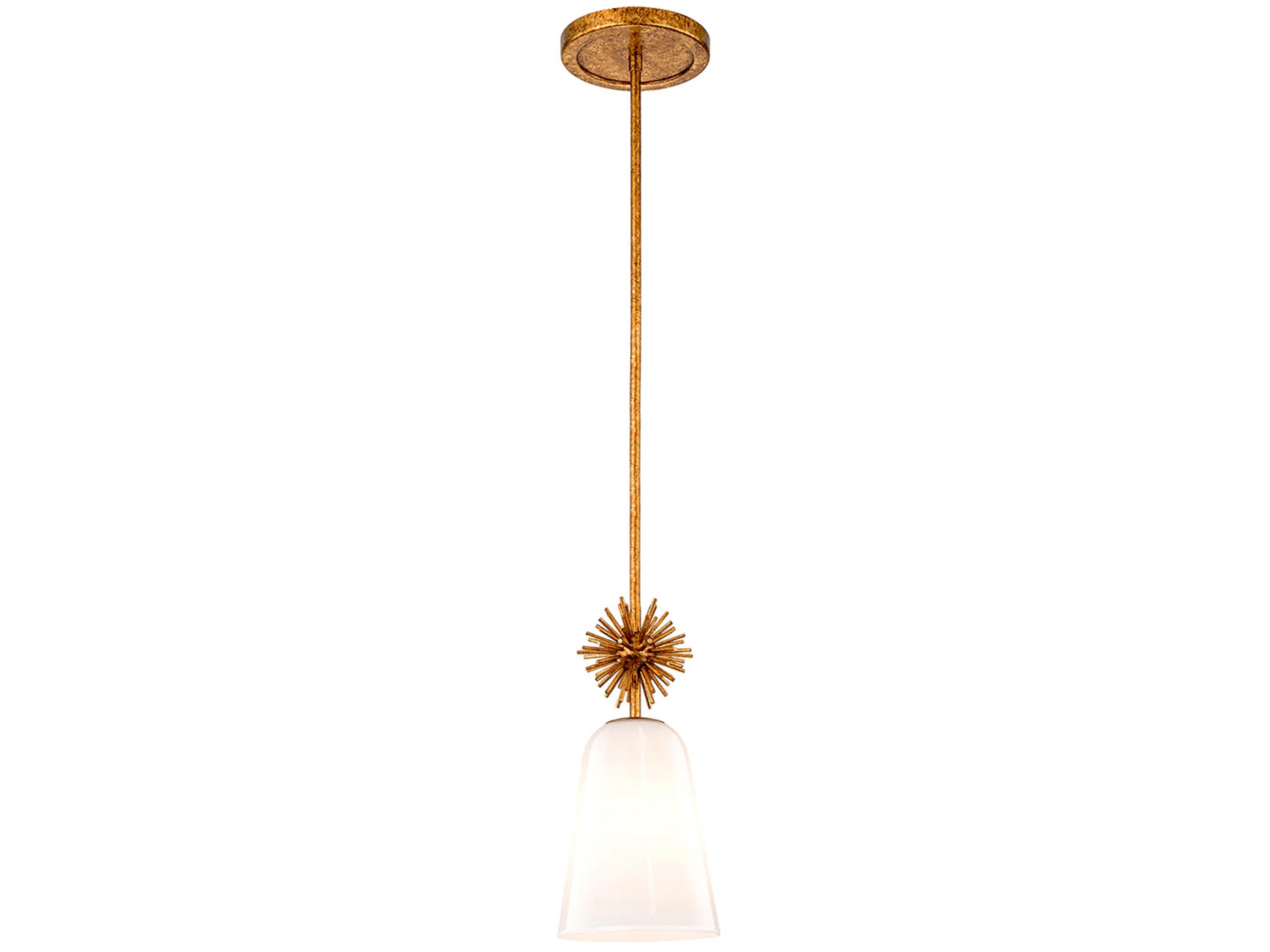 Lucas McKearn Staring 1-Light Distressed Gold Mini Pendant