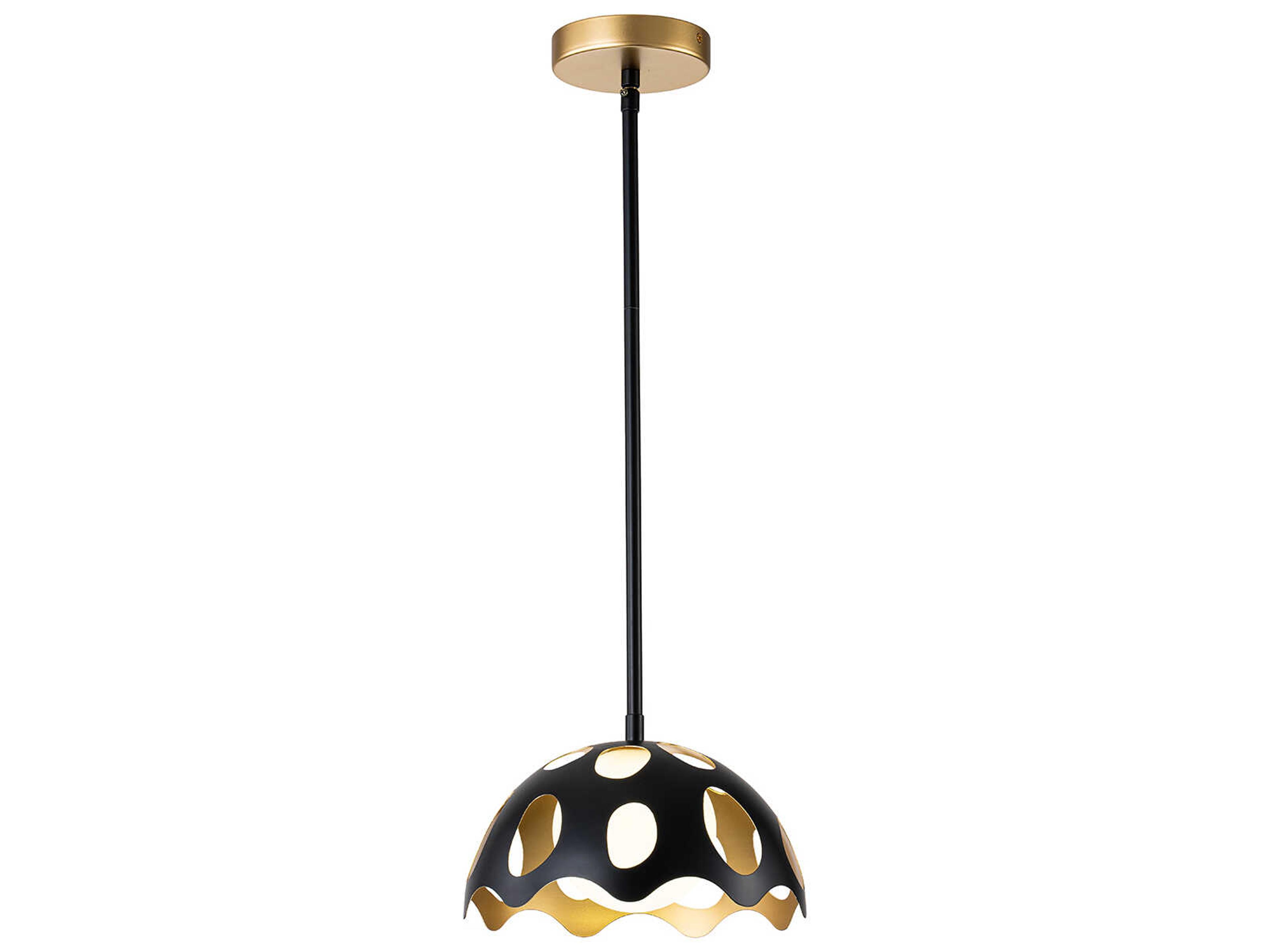 Lucas McKearn Pebbles 1-Light Black Dome Mini Pendant