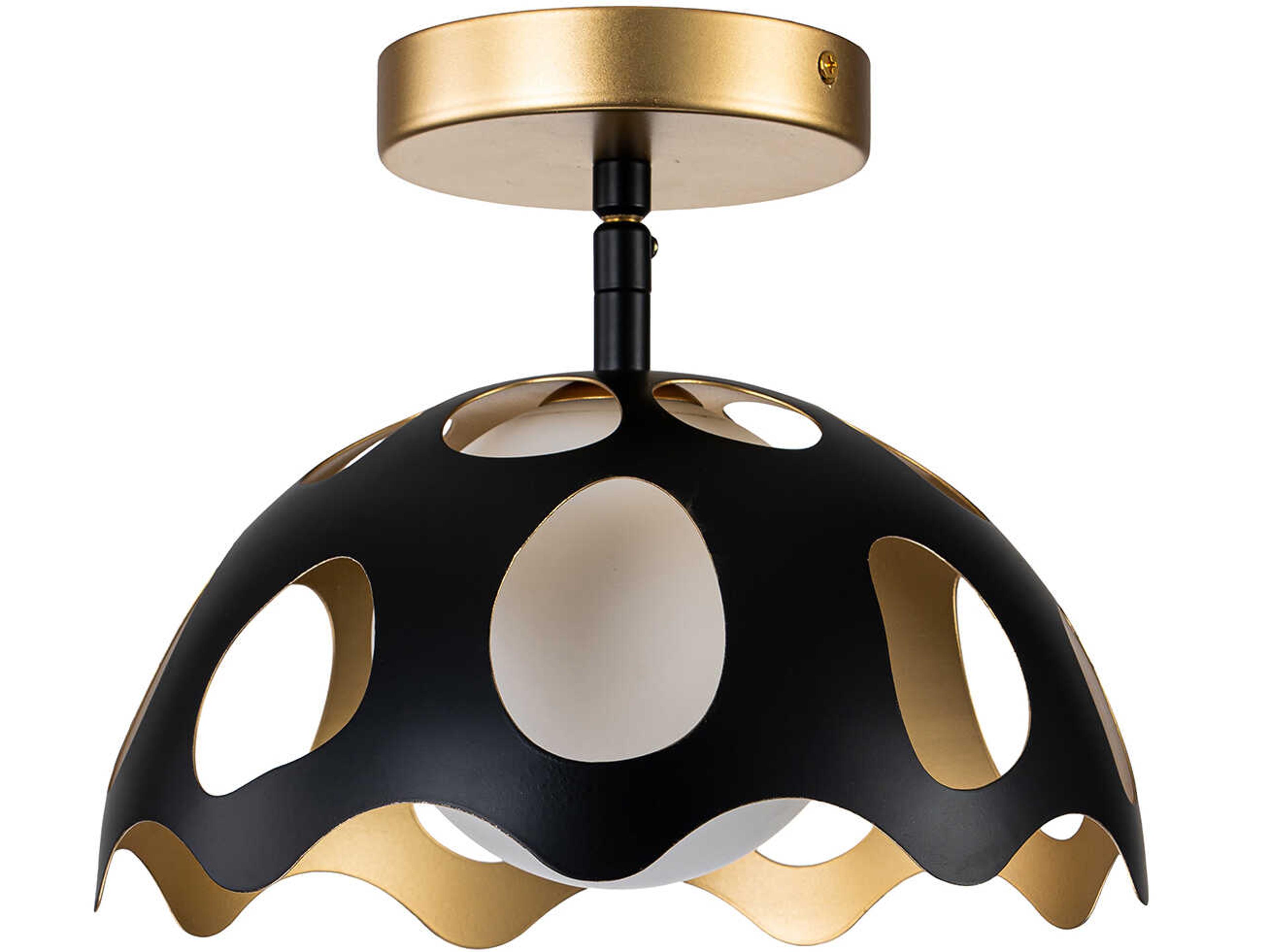 Lucas McKearn Pebbles 1-Light Black Dome Mini Pendant