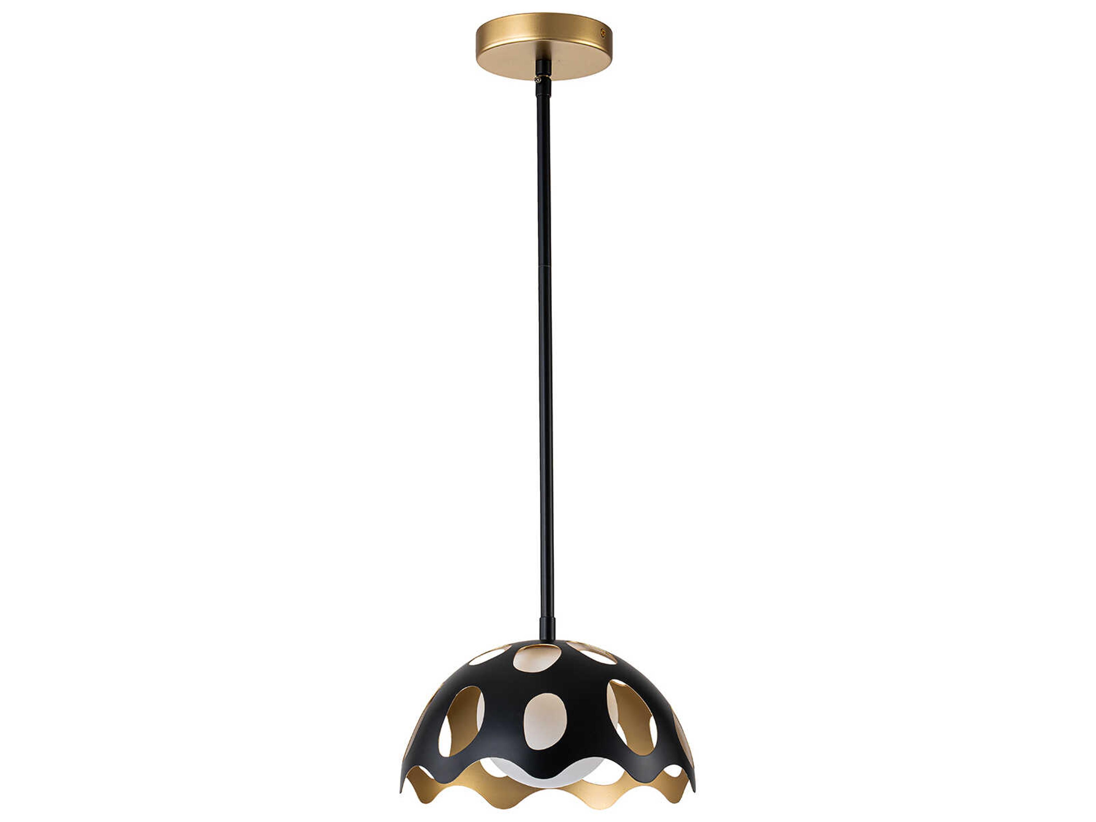 Lucas McKearn Pebbles 1-Light Black Dome Mini Pendant