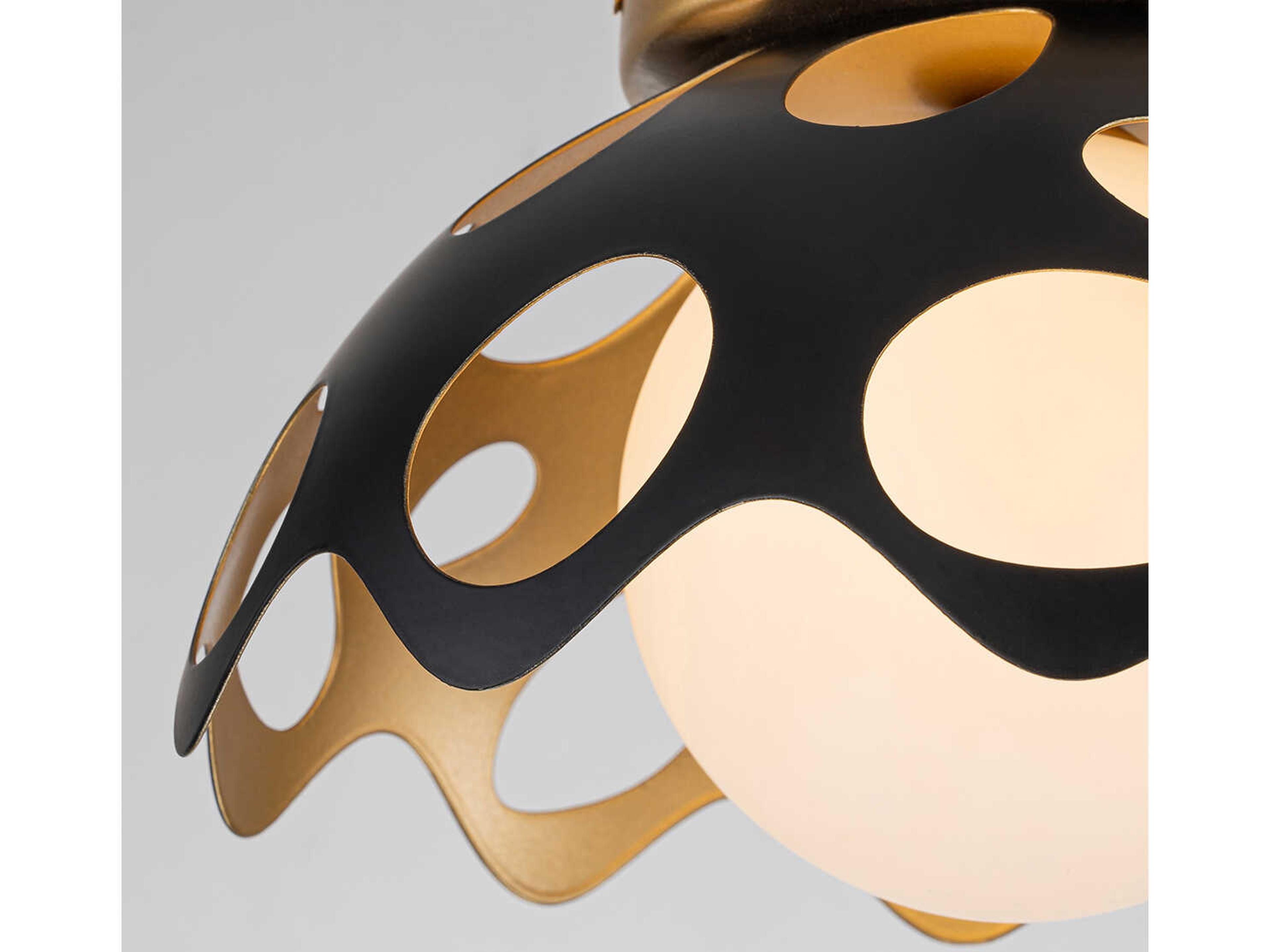 Lucas McKearn Pebbles 1-Light Black Dome Mini Pendant