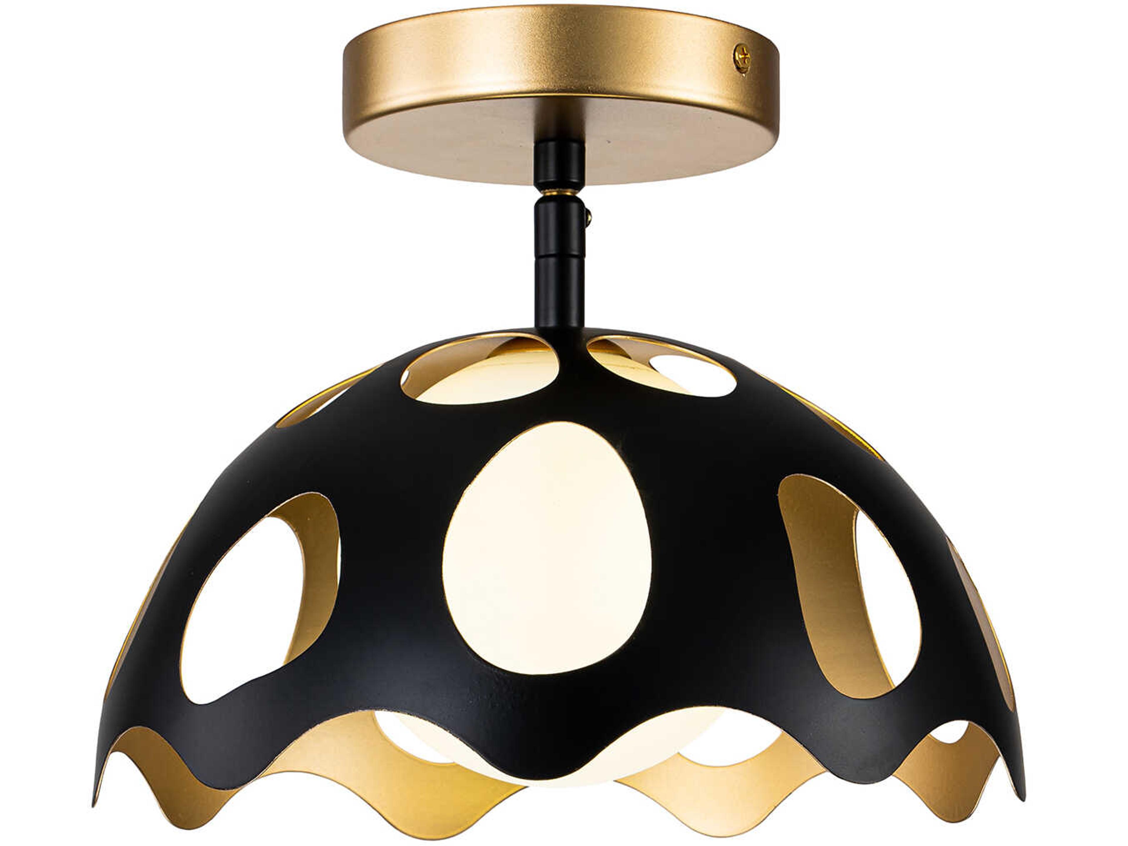 Lucas McKearn Pebbles 1-Light Black Dome Mini Pendant
