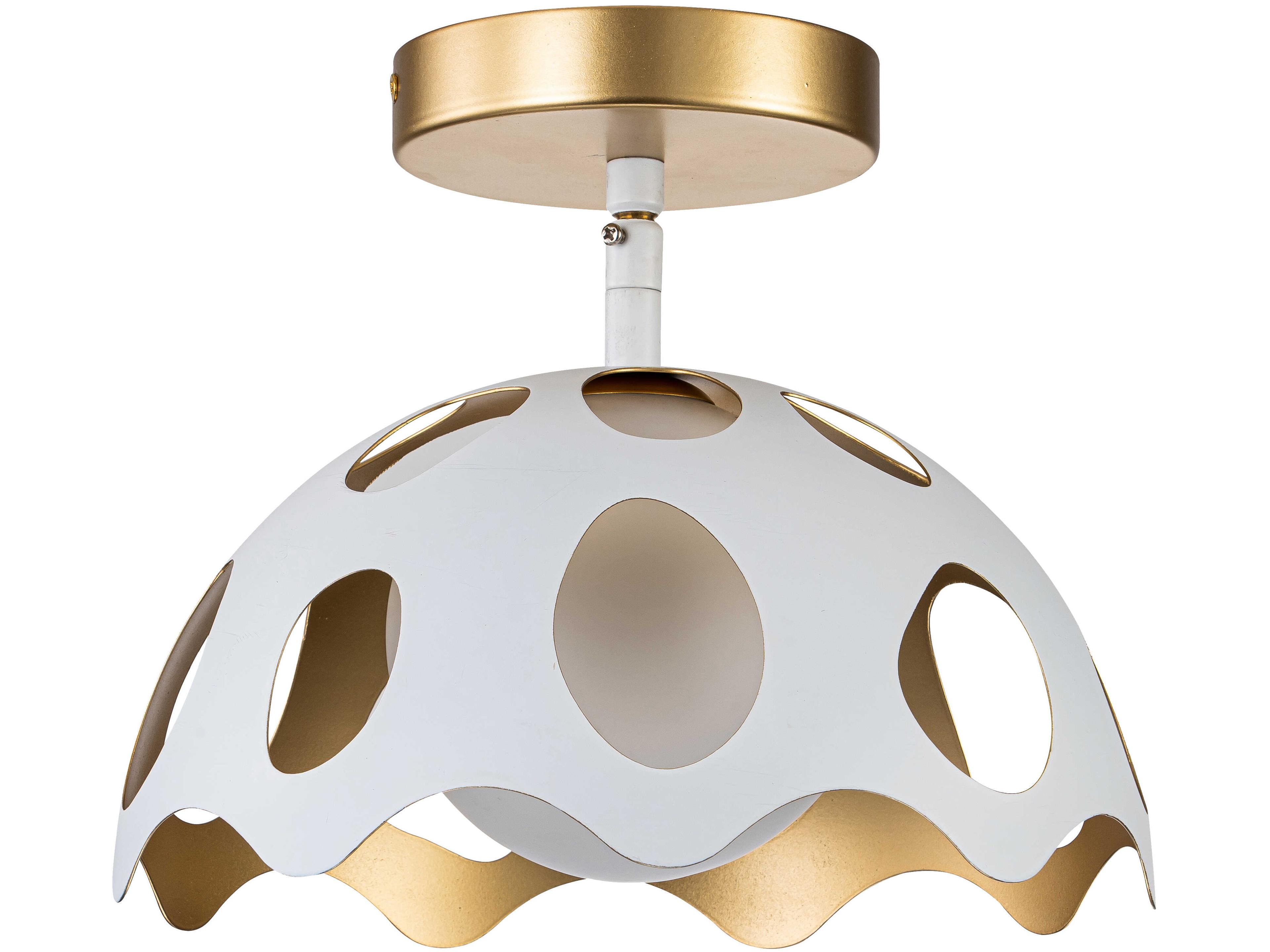 Lucas McKearn Pebbles 1-Light White Dome Mini Pendant