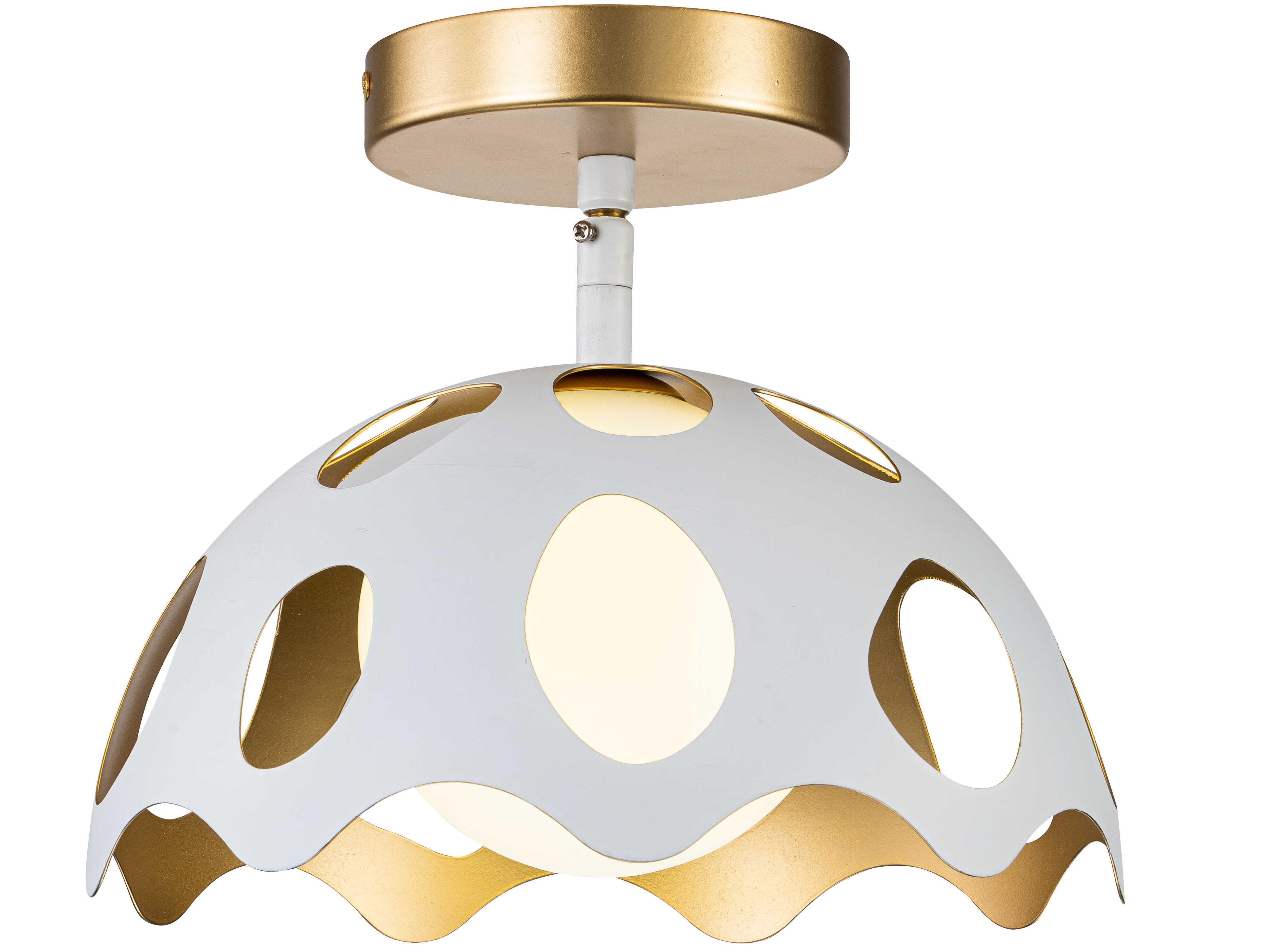 Lucas McKearn Pebbles 1-Light White Dome Mini Pendant