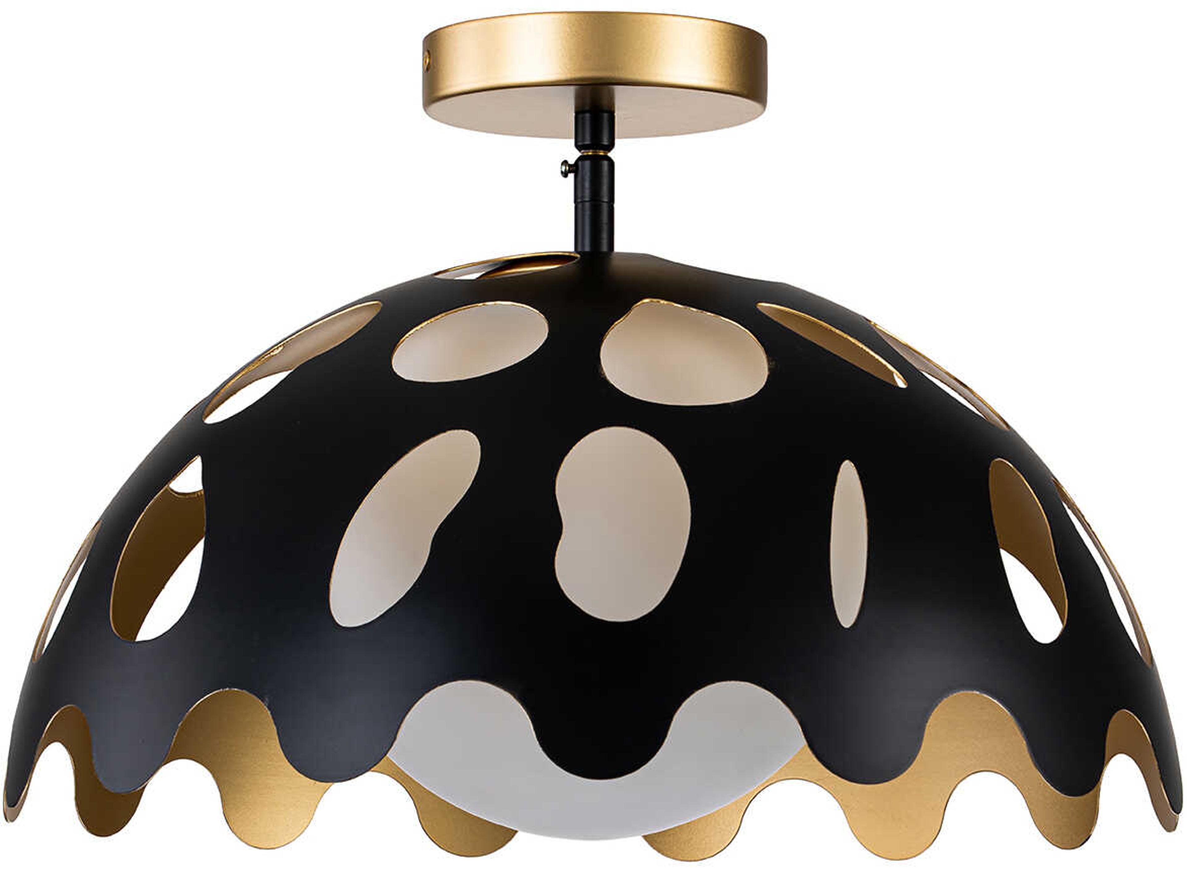 Lucas McKearn Pebbles 1-Light Black Dome Pendant
