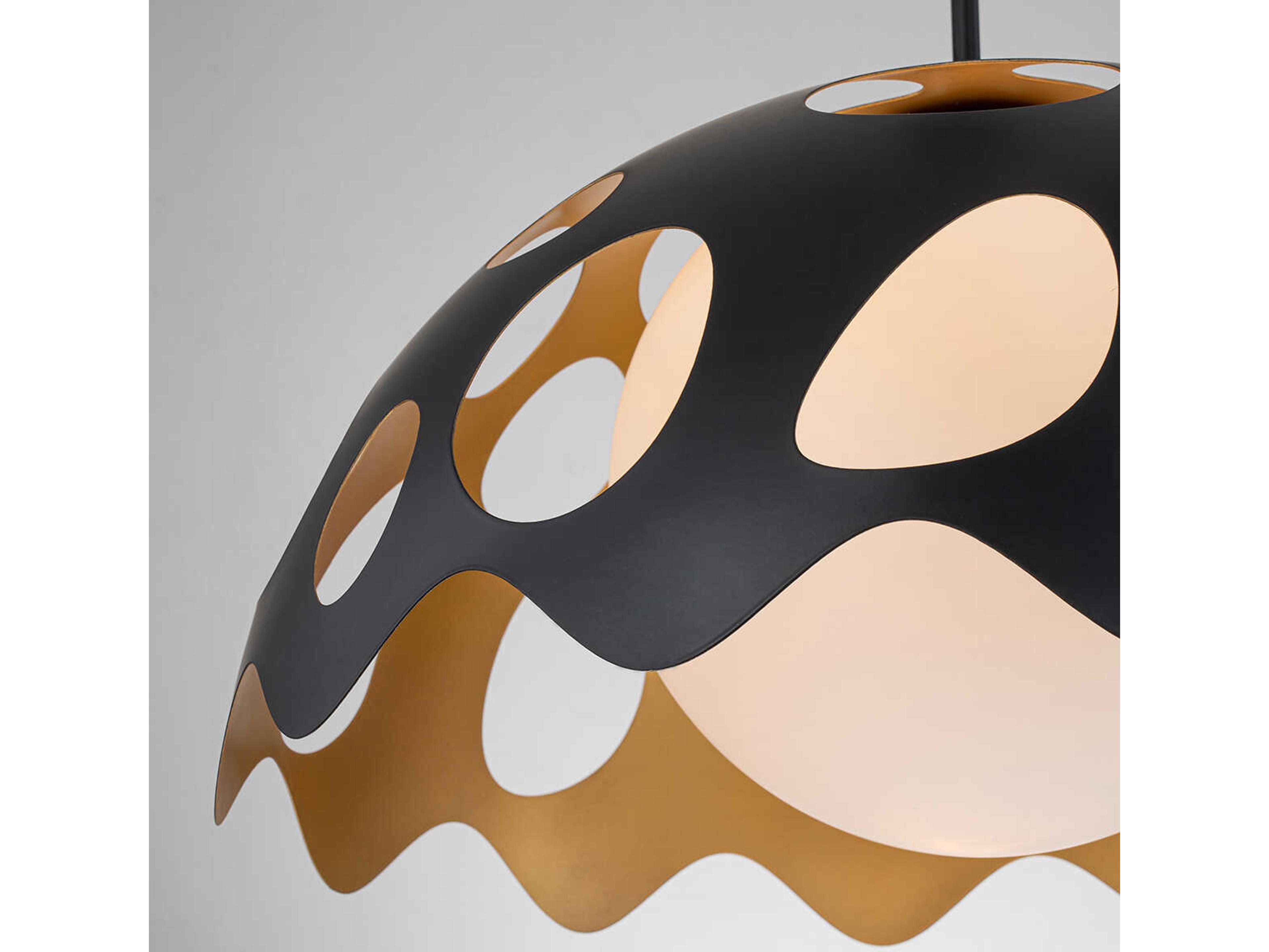 Lucas McKearn Pebbles 1-Light Black Dome Pendant