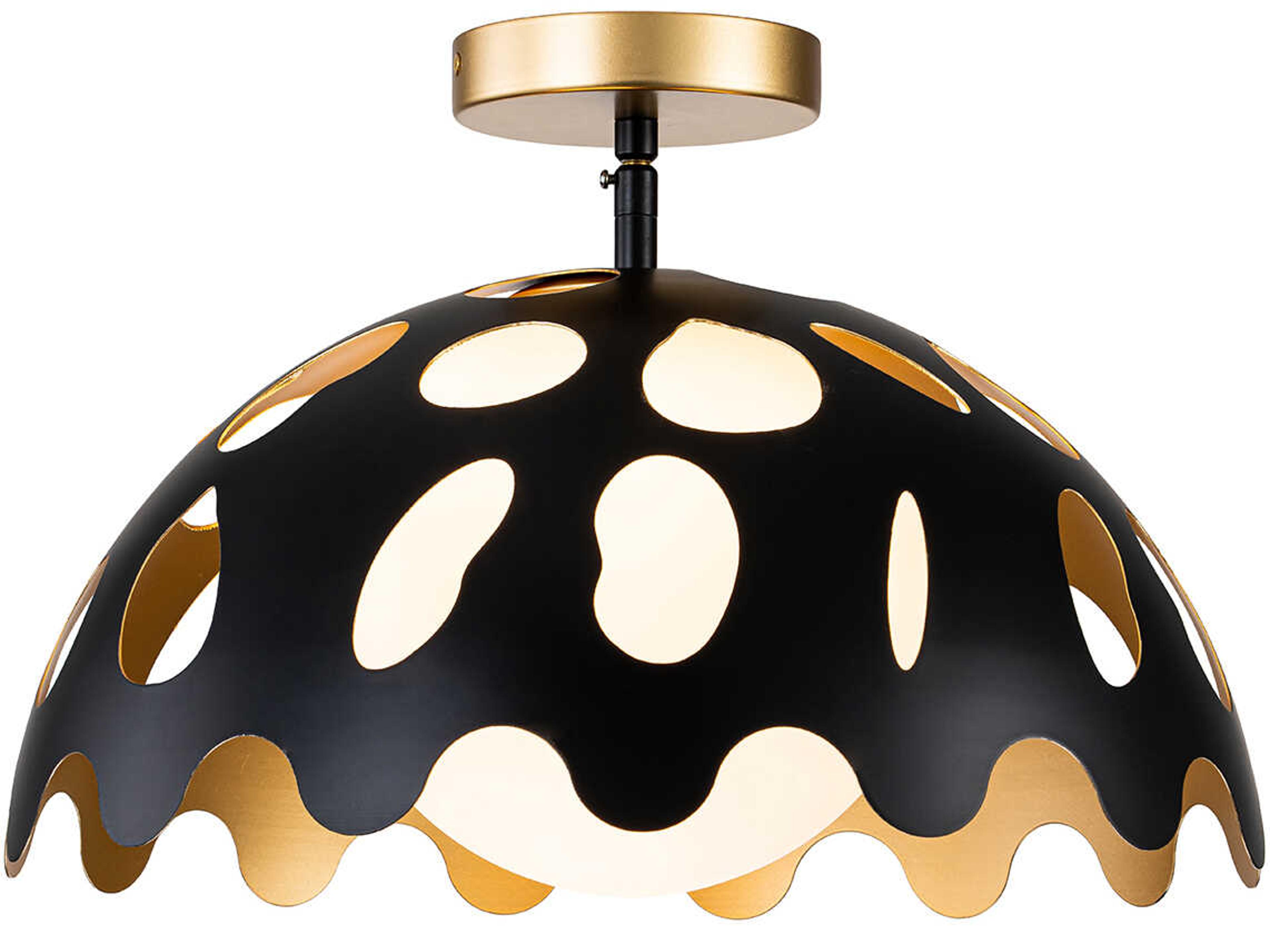 Lucas McKearn Pebbles 1-Light Black Dome Pendant