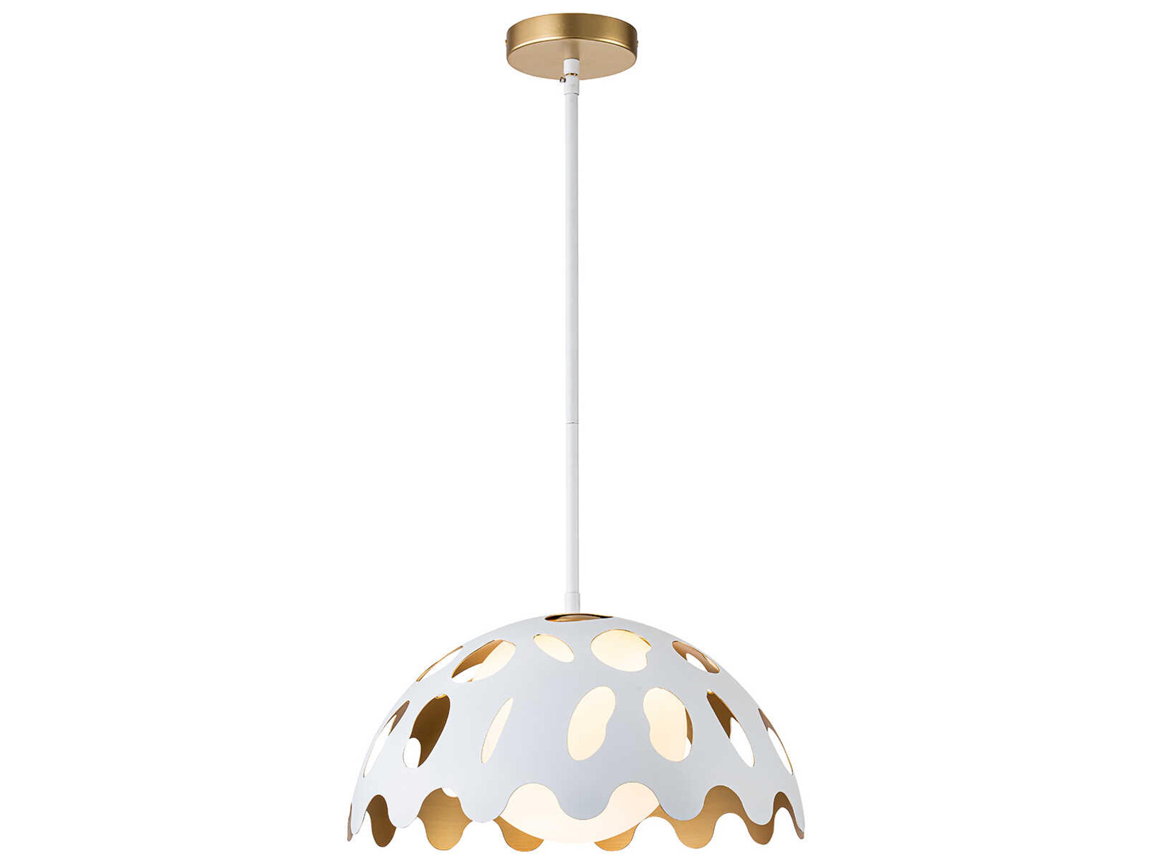 Pebbles 1-Light White Dome Pendant