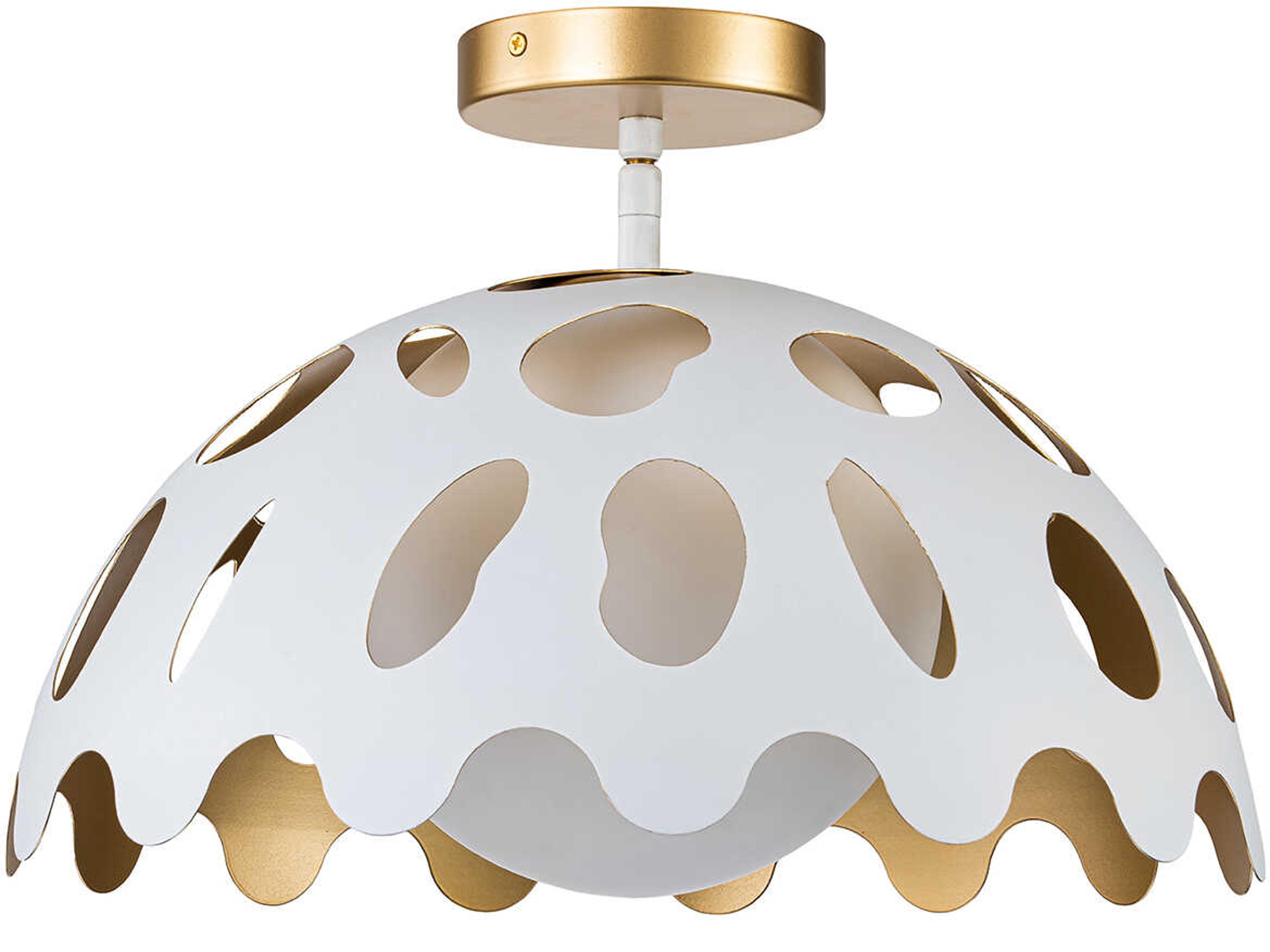 Lucas McKearn Pebbles 1-Light White Dome Pendant
