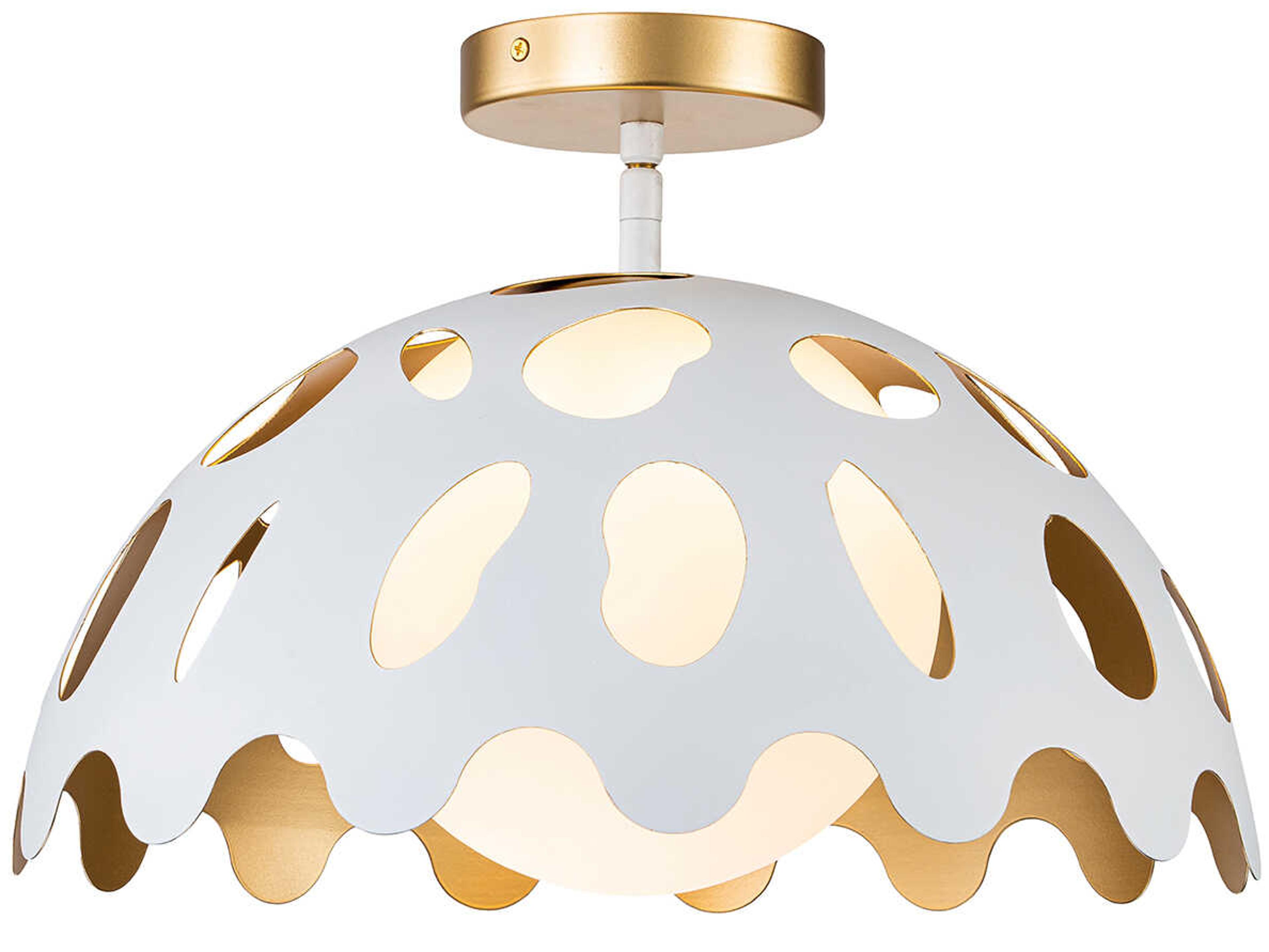 Lucas McKearn Pebbles 1-Light White Dome Pendant
