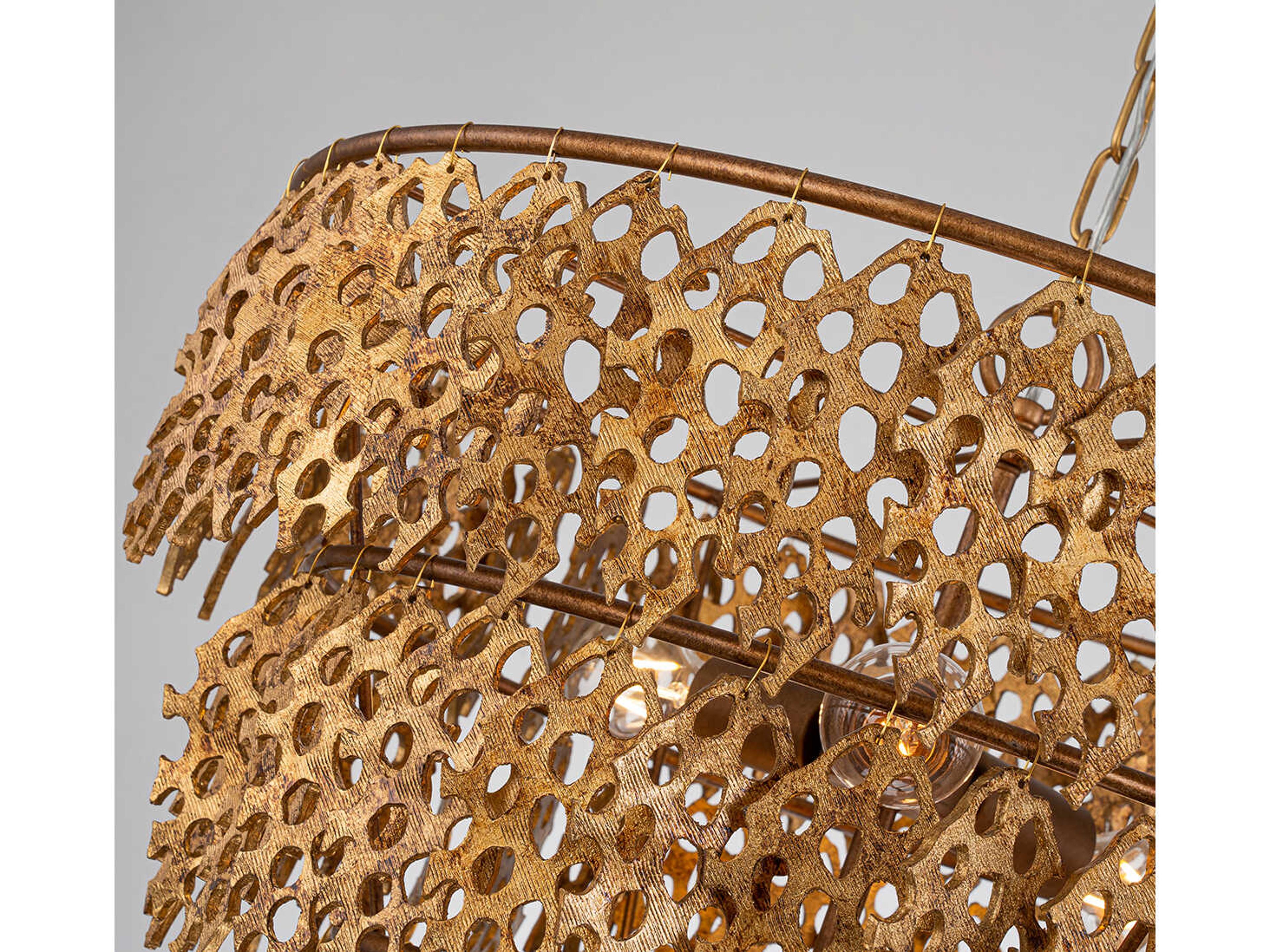 Lucas McKearn Coral Luxe 6-Light Gold Tiered Chandelier