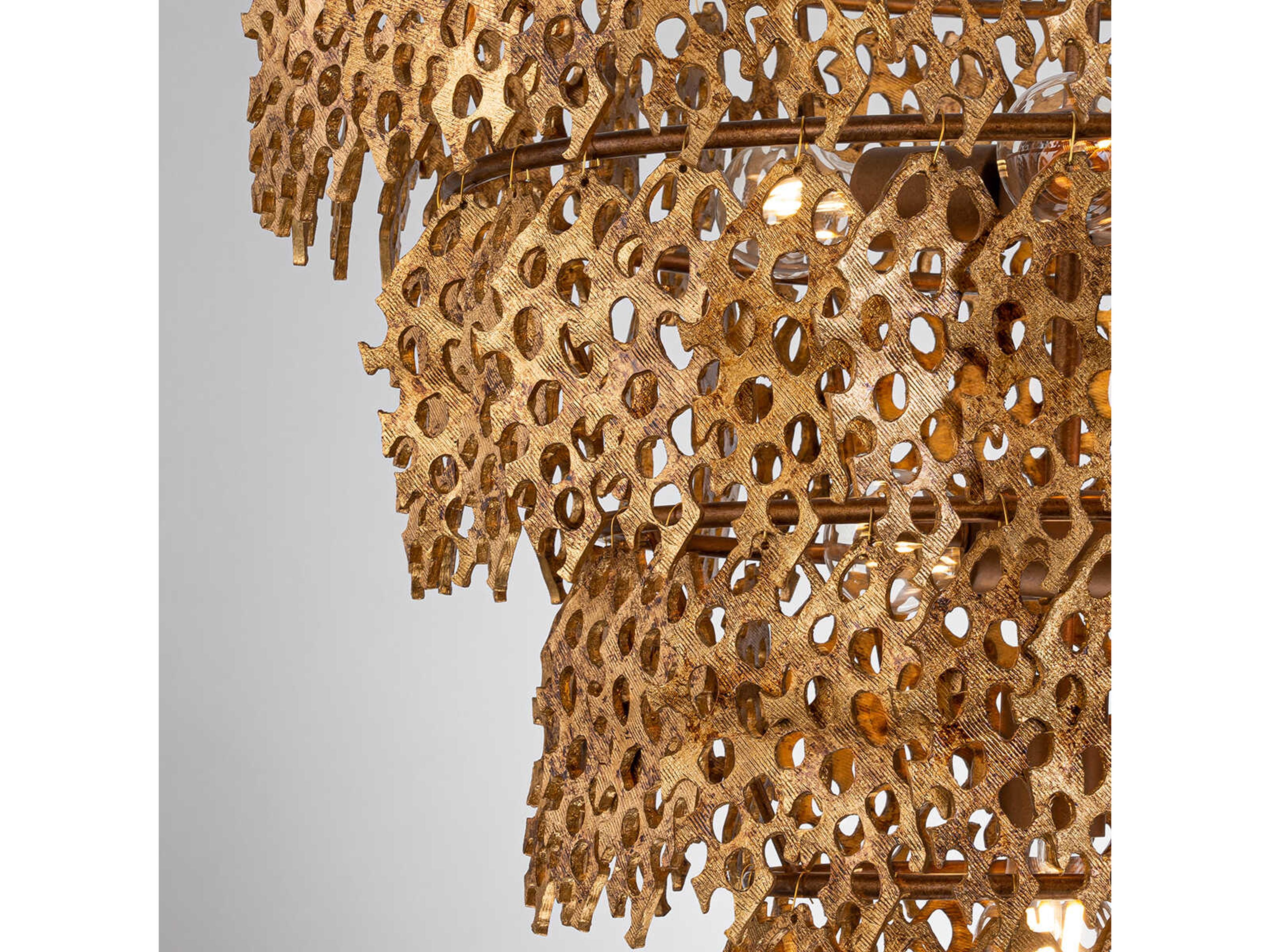 Lucas McKearn Coral Luxe 6-Light Gold Tiered Chandelier