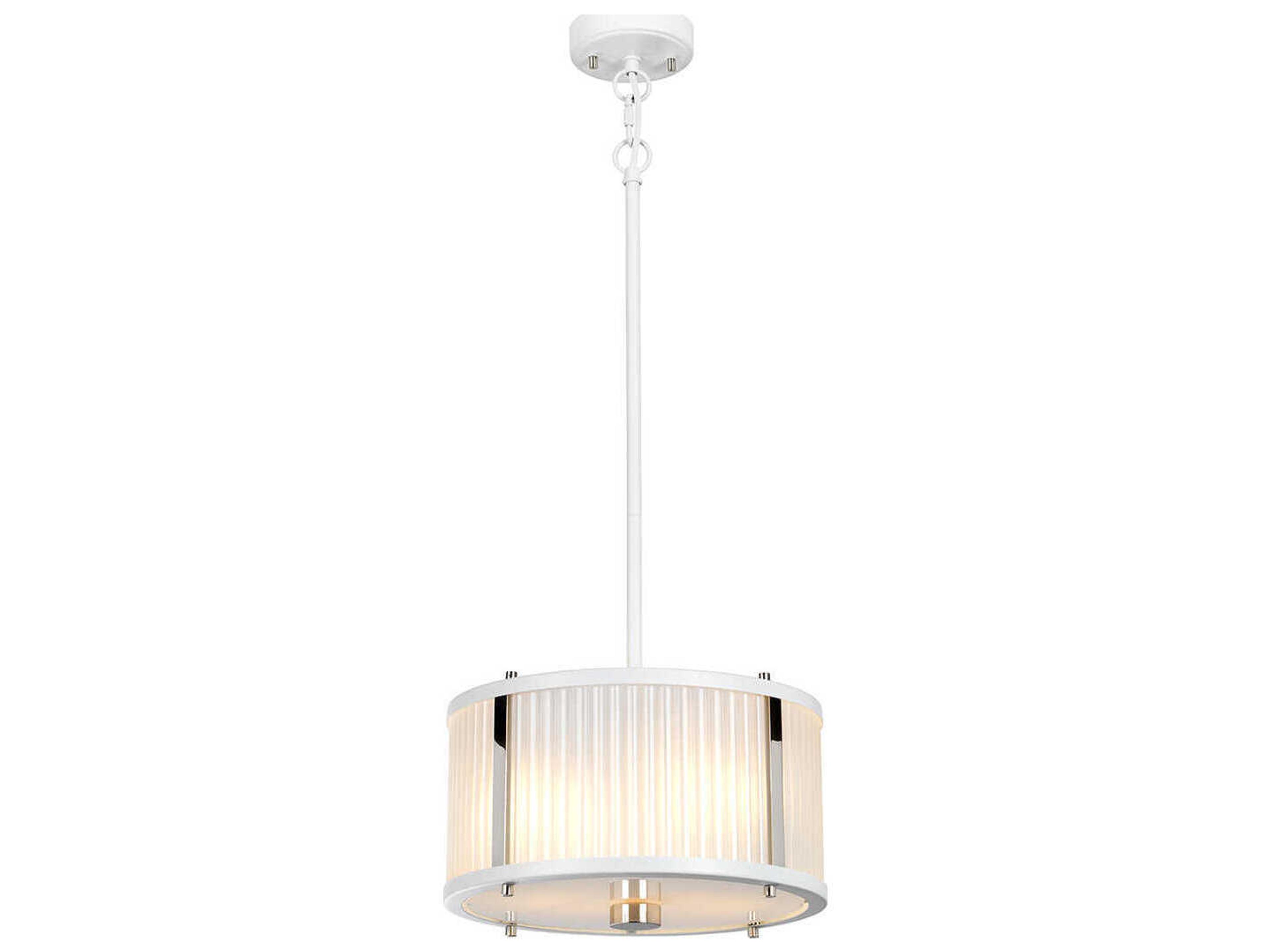 Corona 2-Light White Glass Drum Mini Pendant