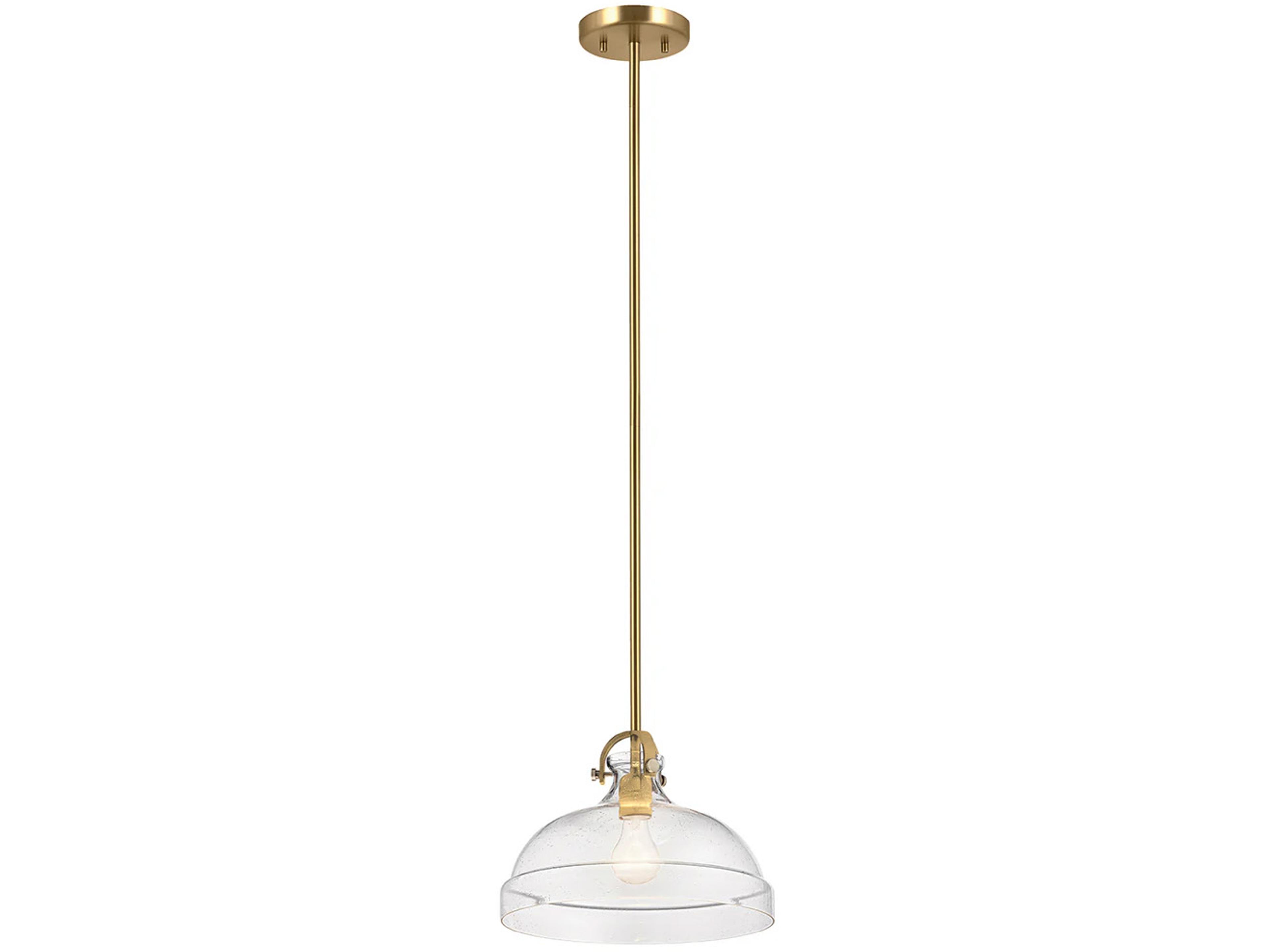 Hampton 1-Light Painted Natural Brass Dome Pendant