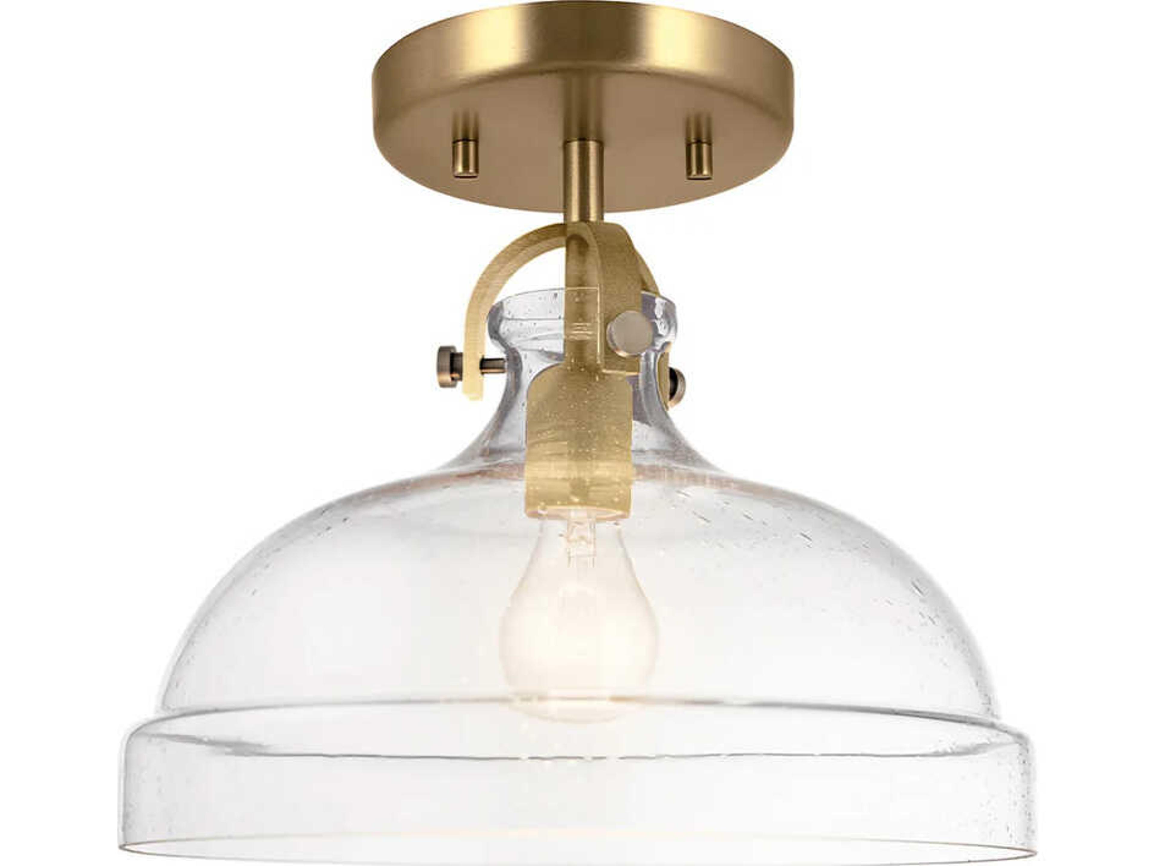 Lucas McKearn Hampton 1-Light Painted Natural Brass Dome Pendant