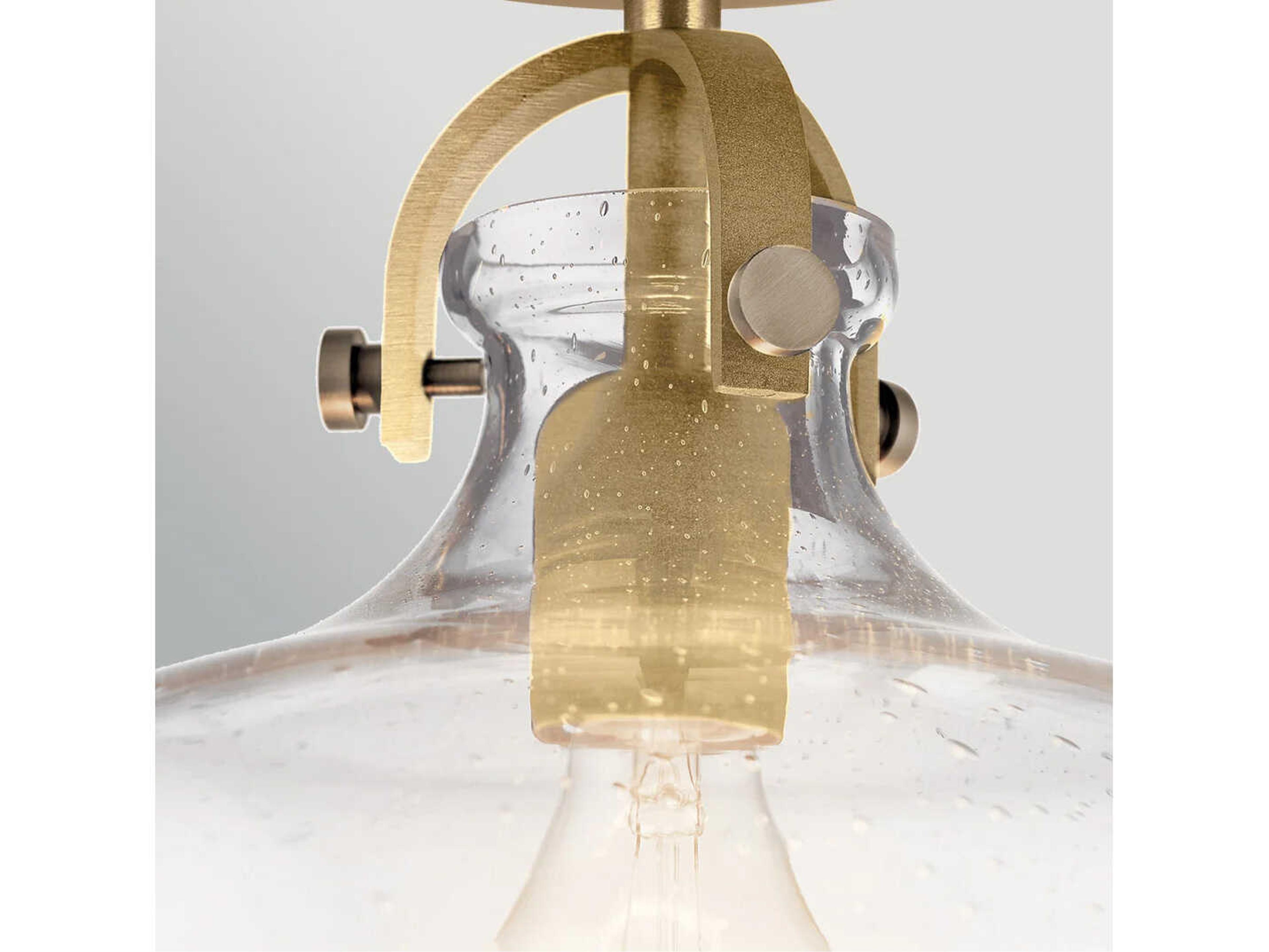 Lucas McKearn Hampton 1-Light Painted Natural Brass Dome Pendant