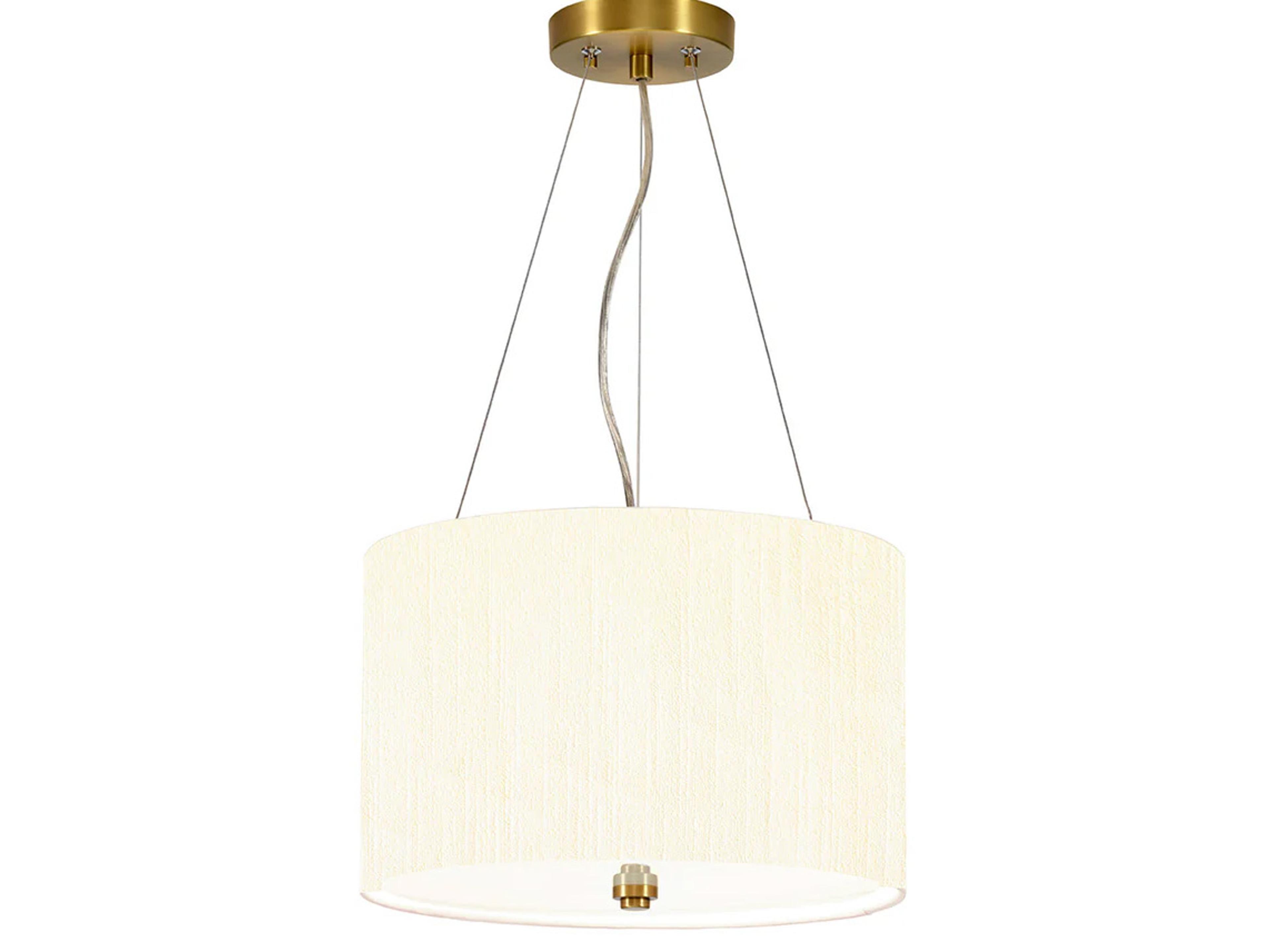 Pearce 3-Light Aged Brass Ivory Shade Cylinder Pendant