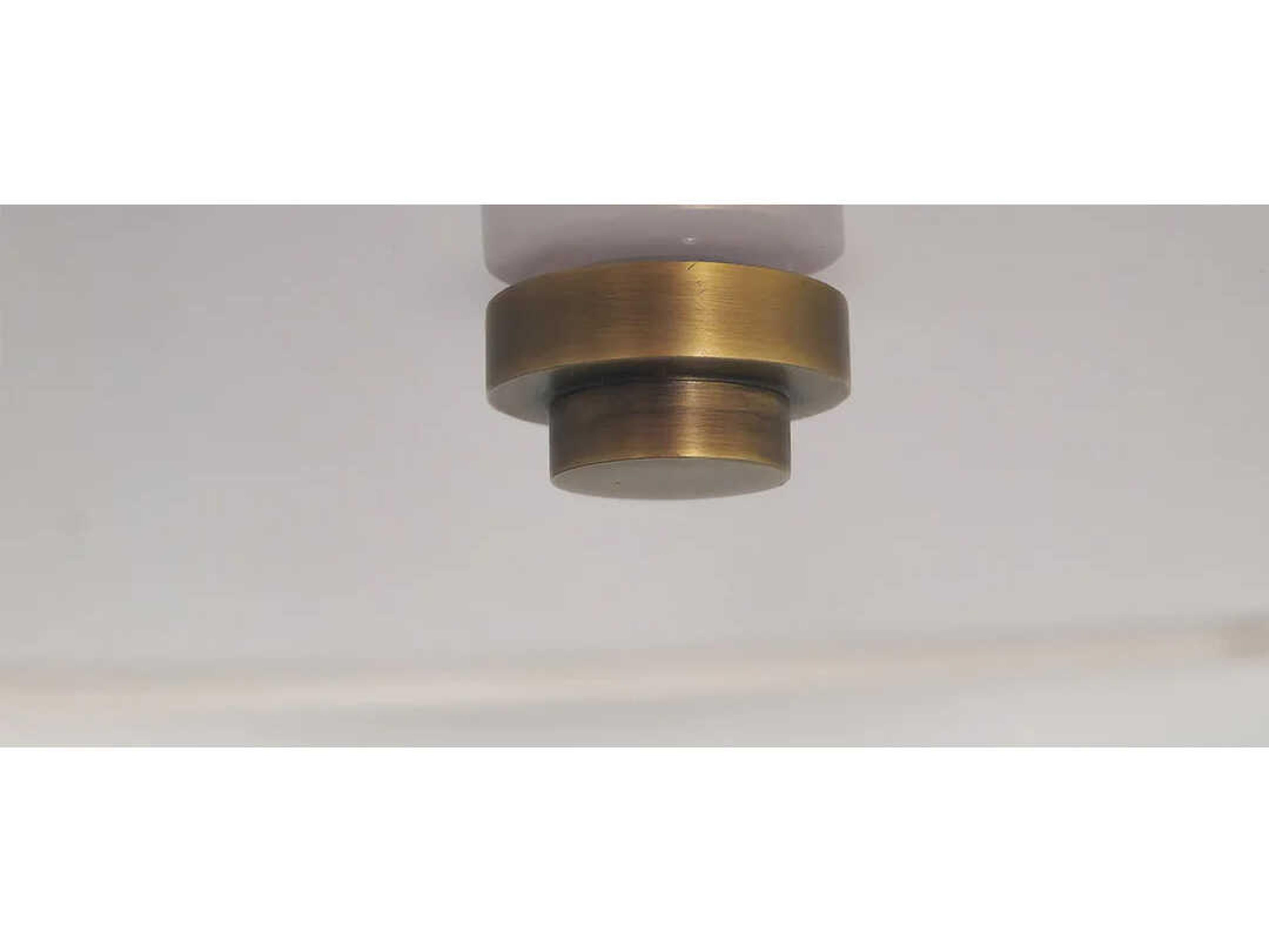 Lucas McKearn Pearce 5-Light Aged Brass Ivory Shade Drum Pendant