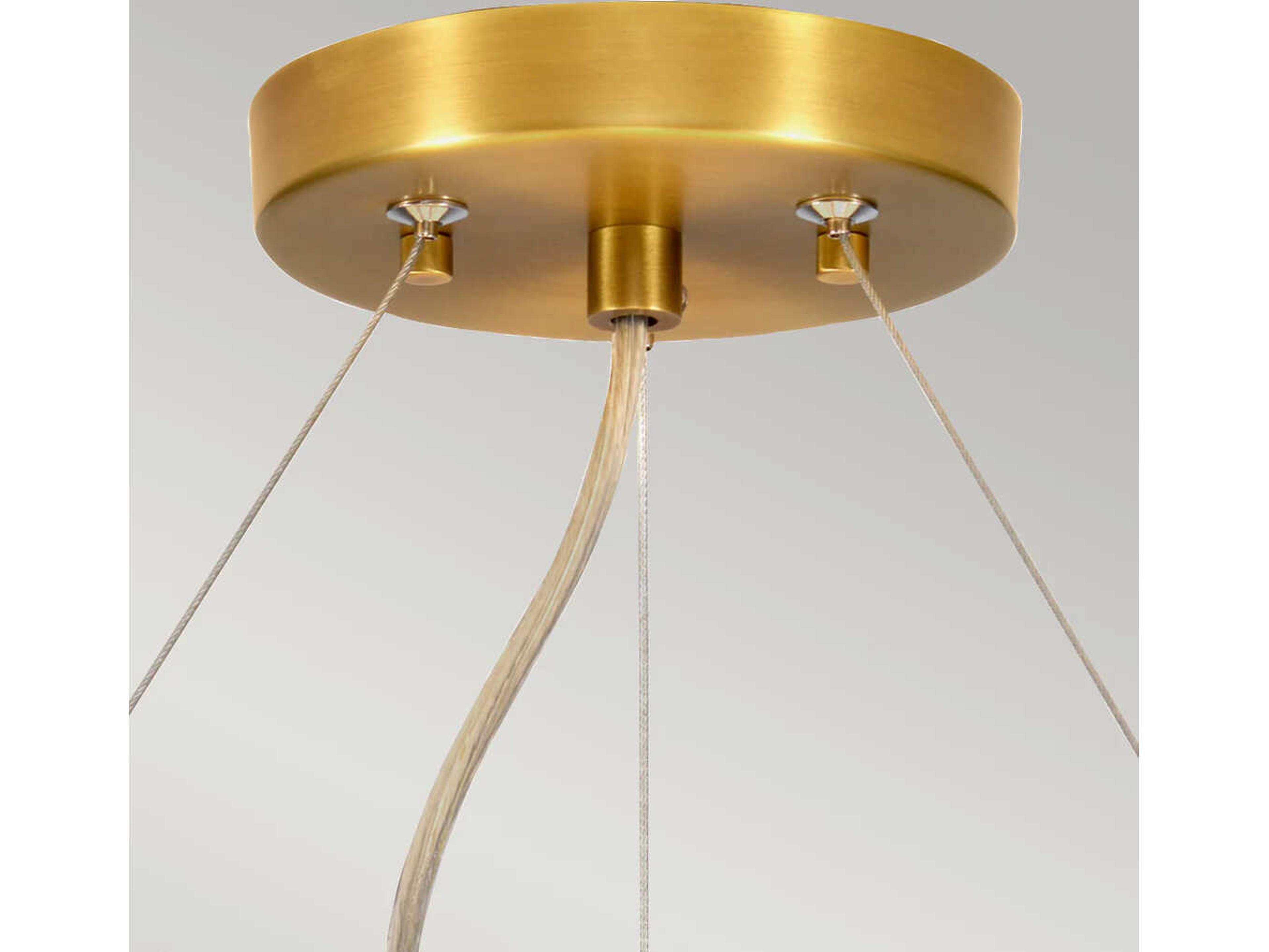 Lucas McKearn Pearce 5-Light Aged Brass Ivory Shade Drum Pendant