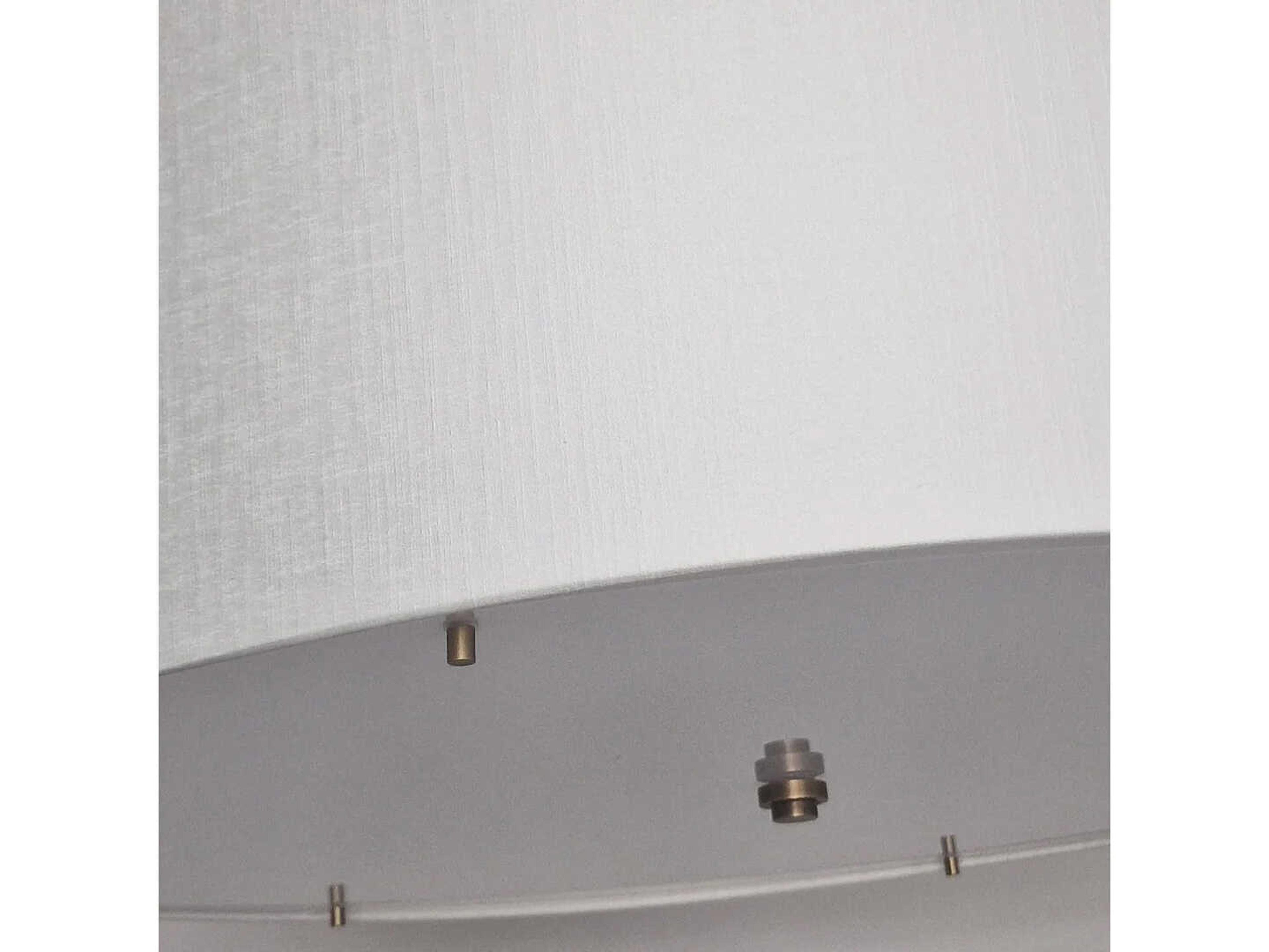 Lucas McKearn Pearce 7-Light Aged Brass Ivory Shade Drum Pendant