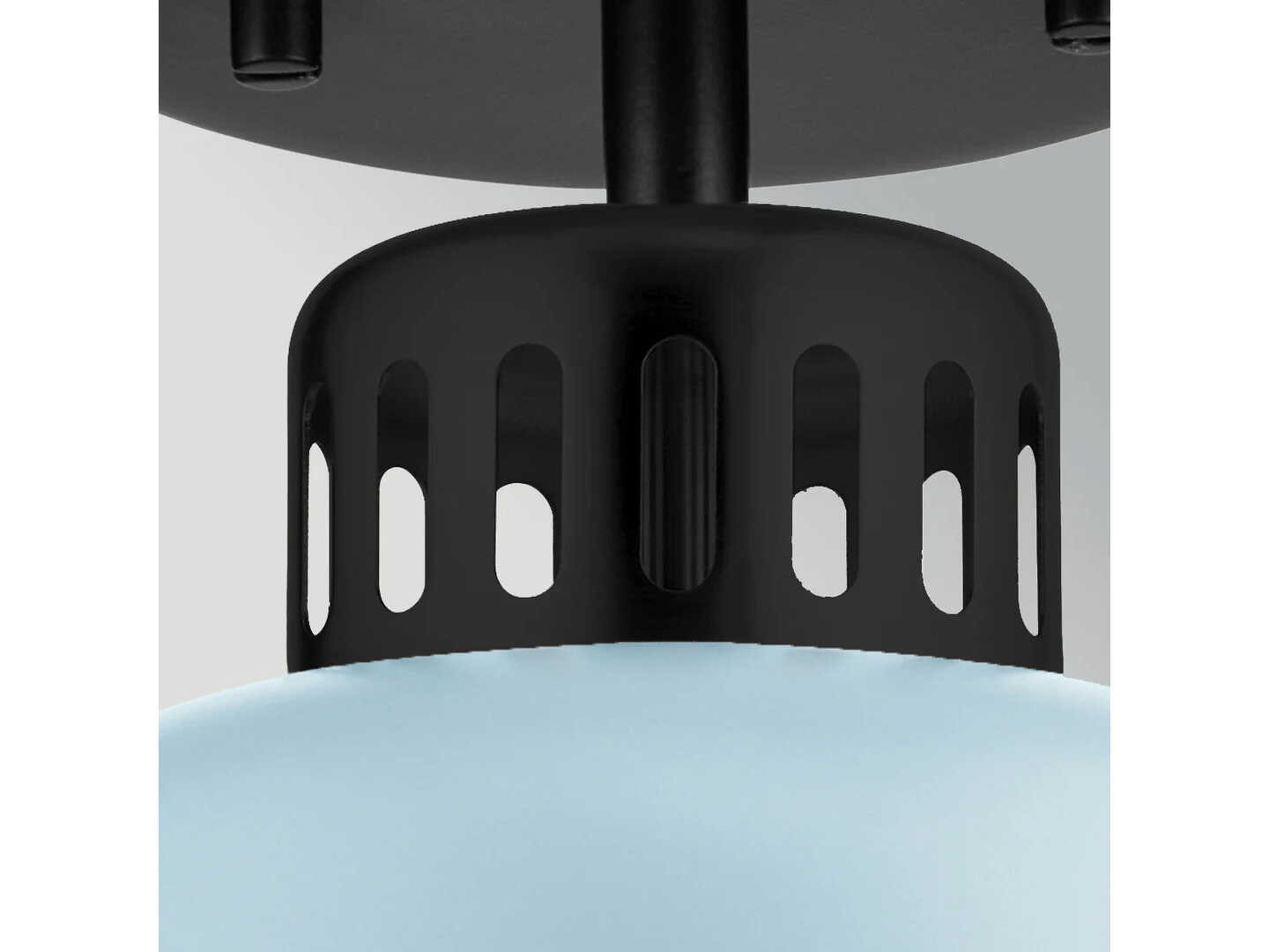 Lucas McKearn York 1-Light Black Pale Blue Cylinder Mini Pendant