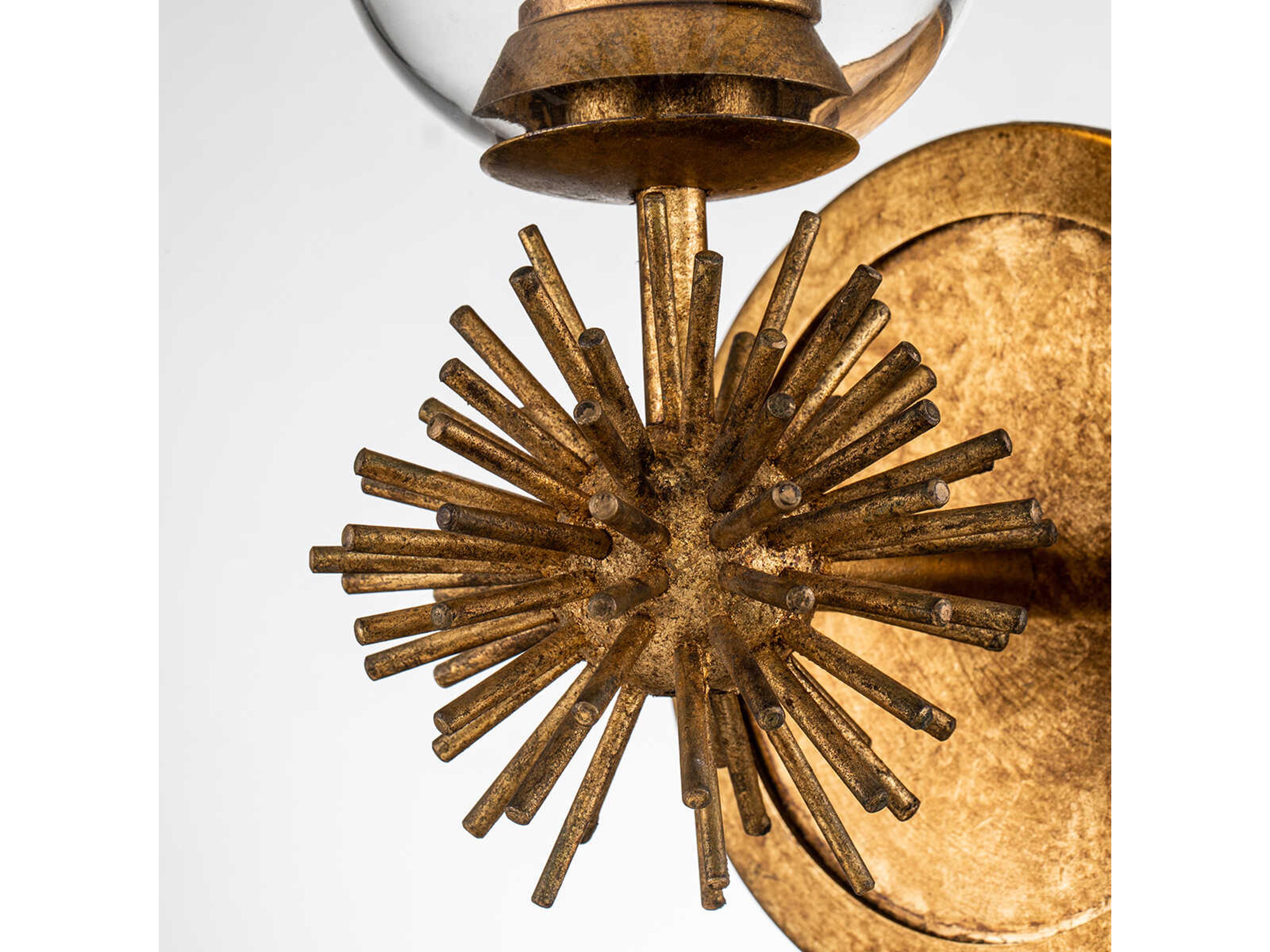 Lucas McKearn Staring 1-Light Gold Leaf Glass Wall Sconce
