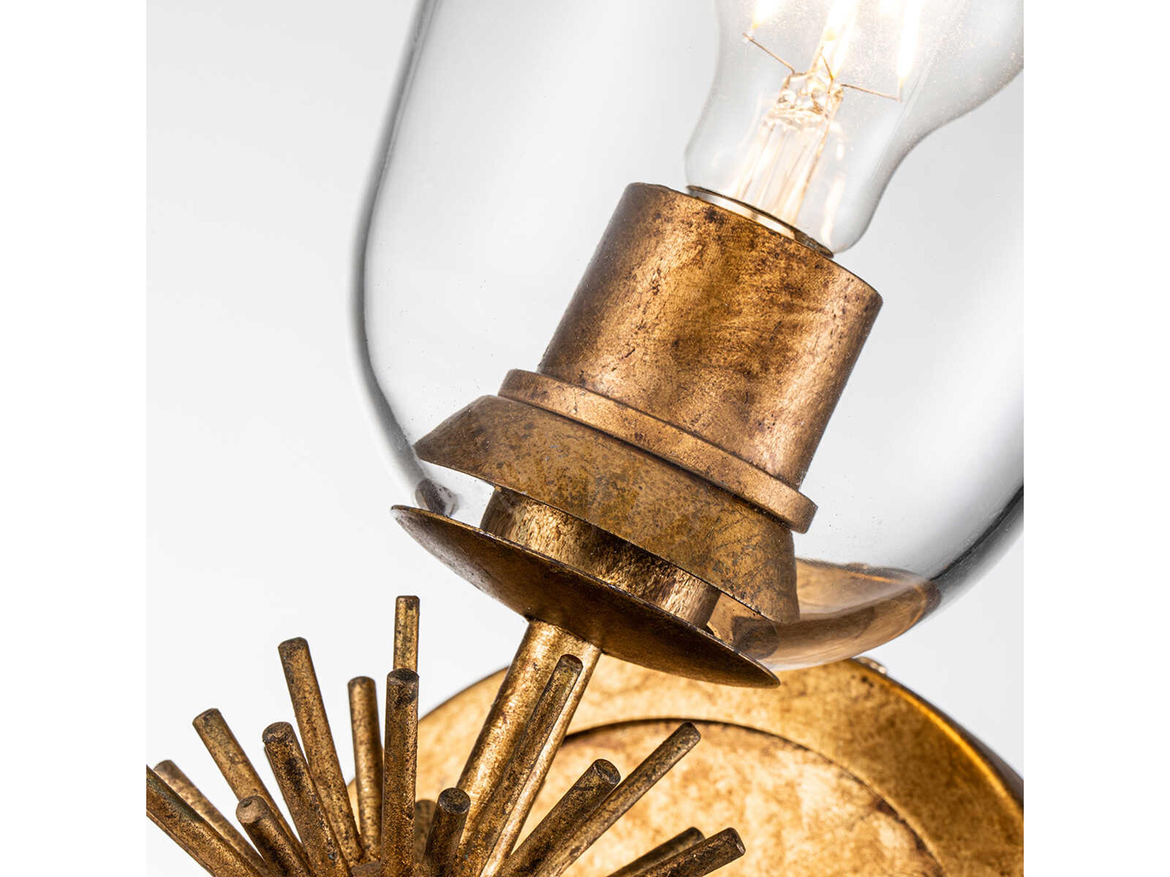 Lucas McKearn Staring 1-Light Gold Leaf Glass Wall Sconce