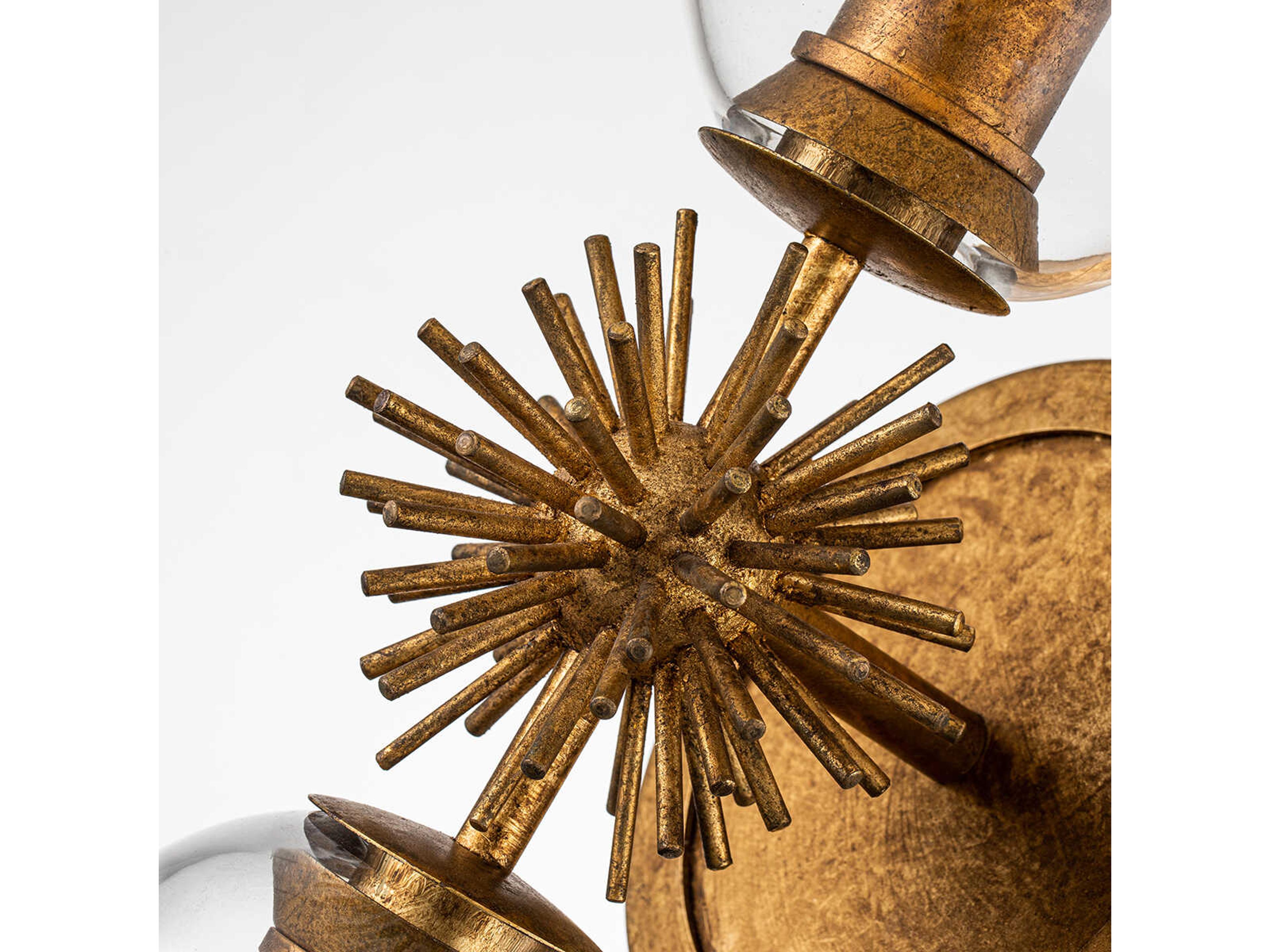 Lucas McKearn Staring 2-Light Gold Leaf Glass Wall Sconce