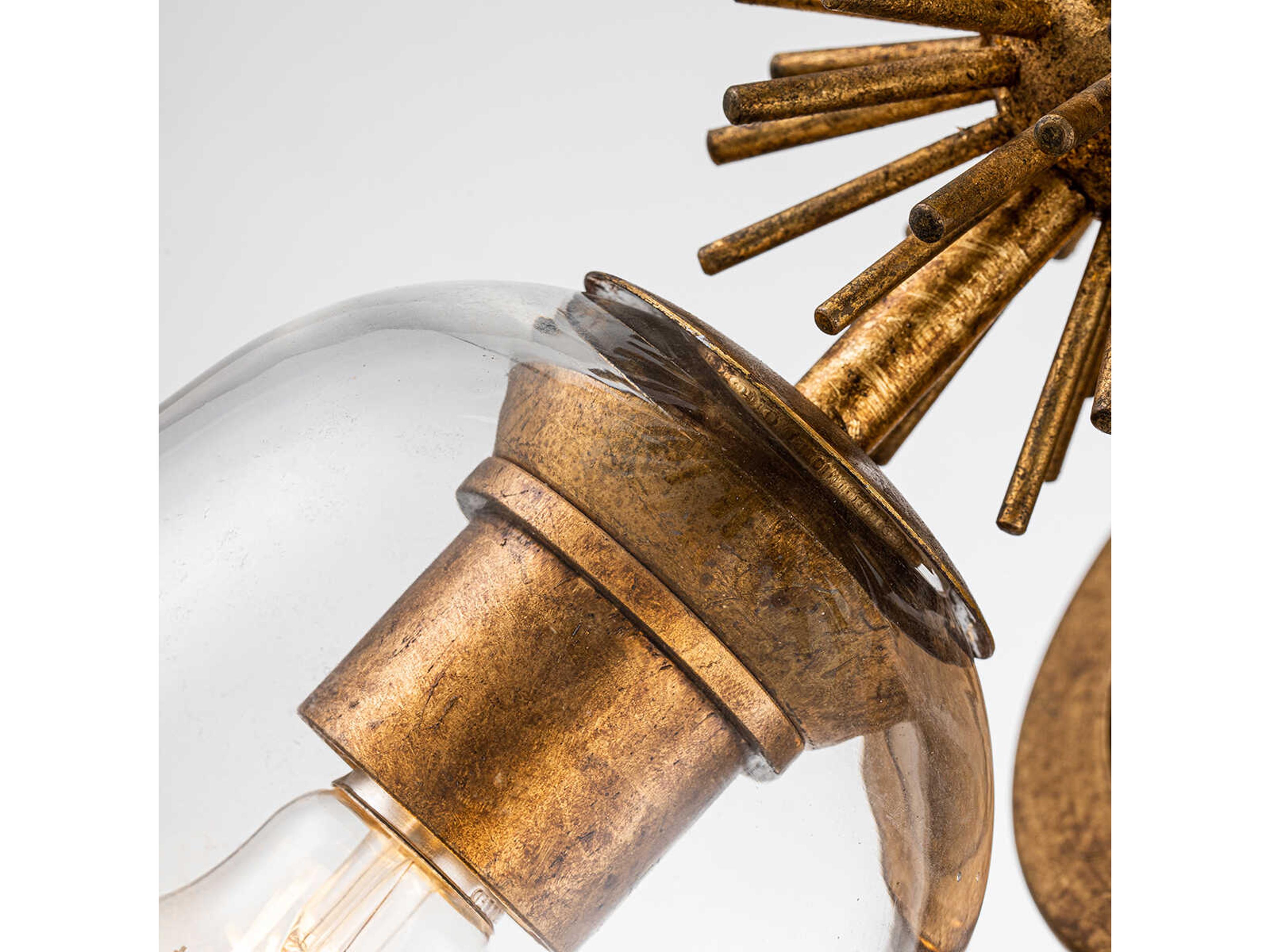 Lucas McKearn Staring 2-Light Gold Leaf Glass Wall Sconce