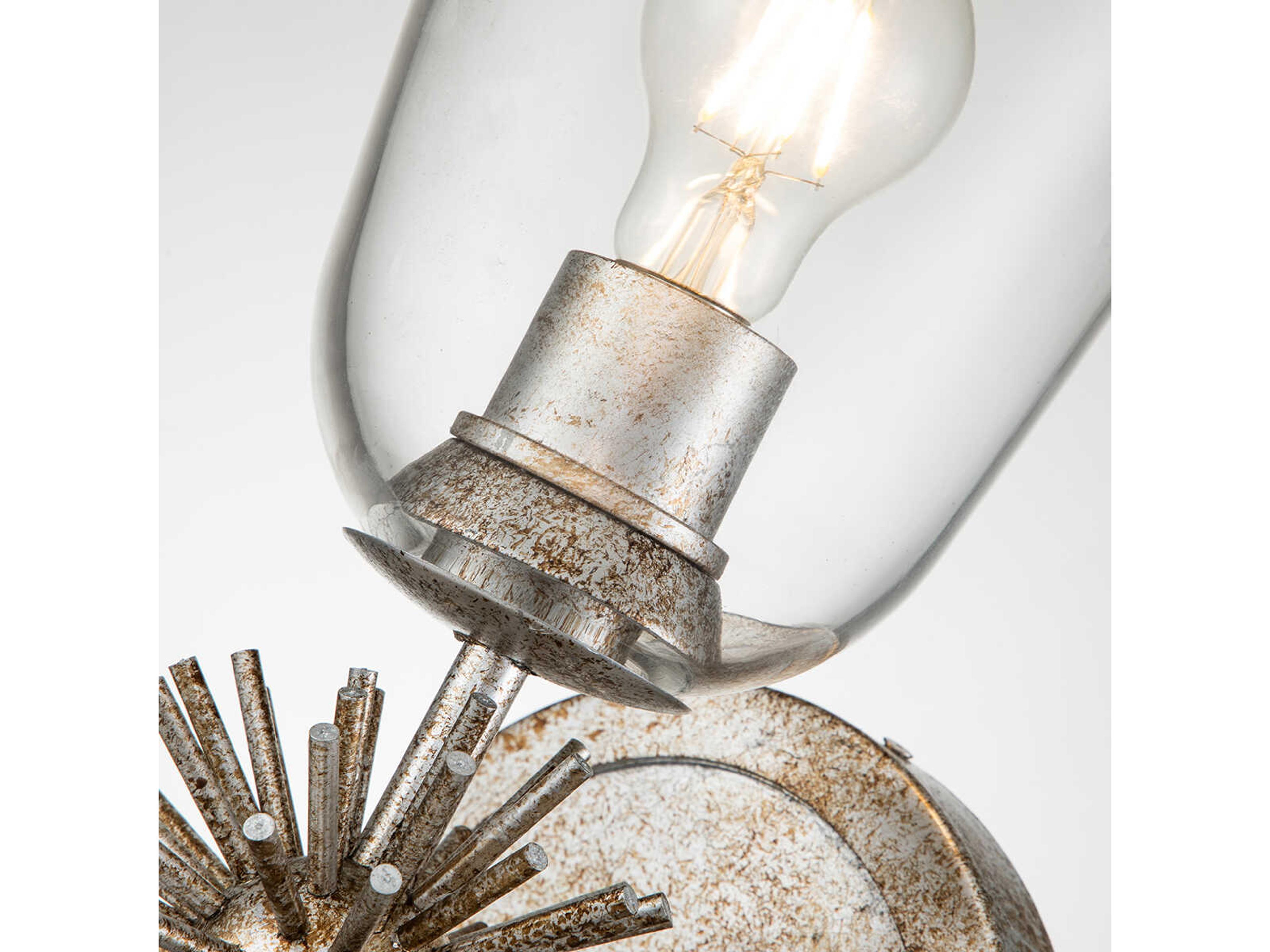 Lucas McKearn Staring 1-Light Silver Leaf Glass Wall Sconce