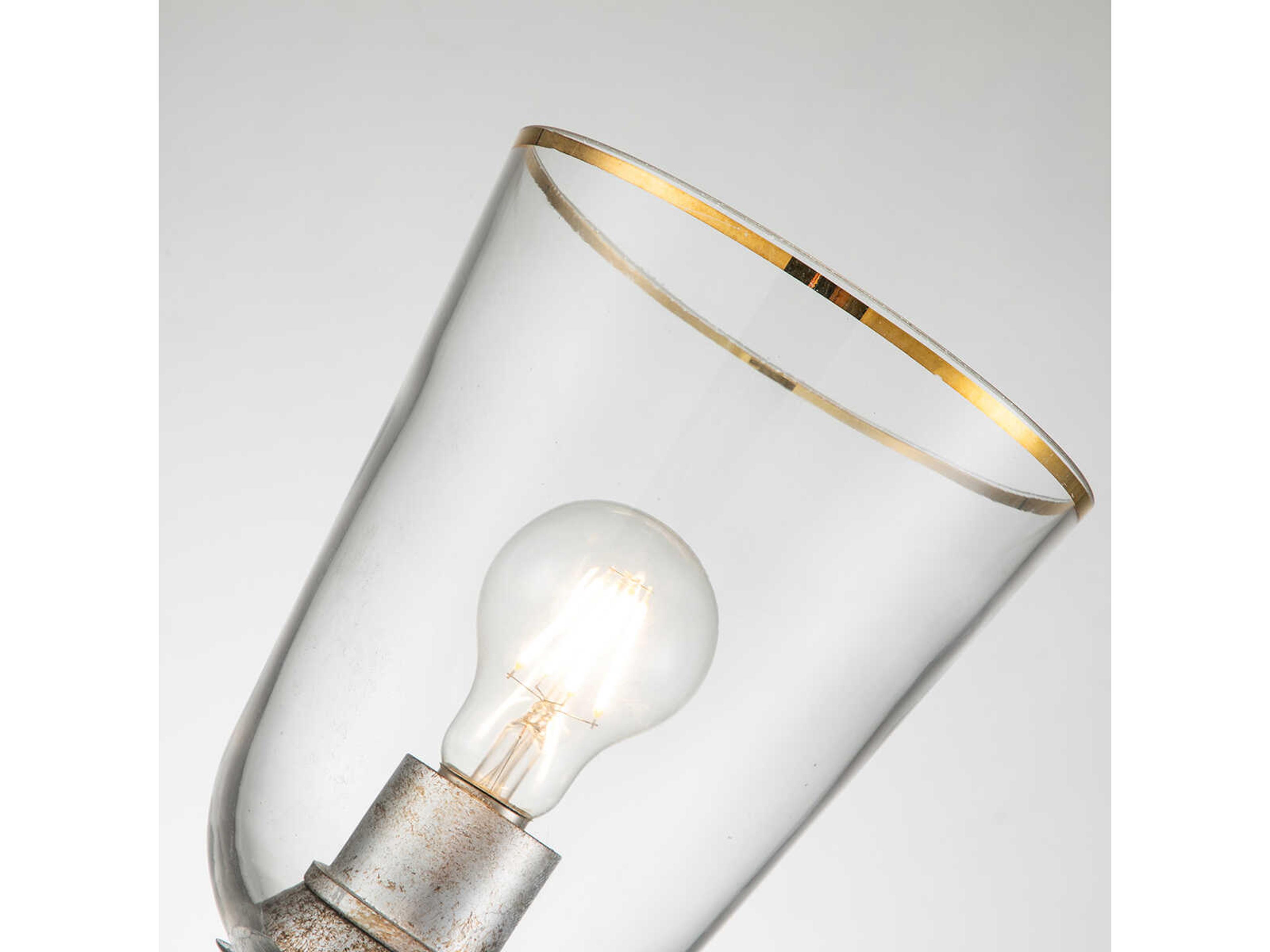 Lucas McKearn Staring 1-Light Silver Leaf Glass Wall Sconce