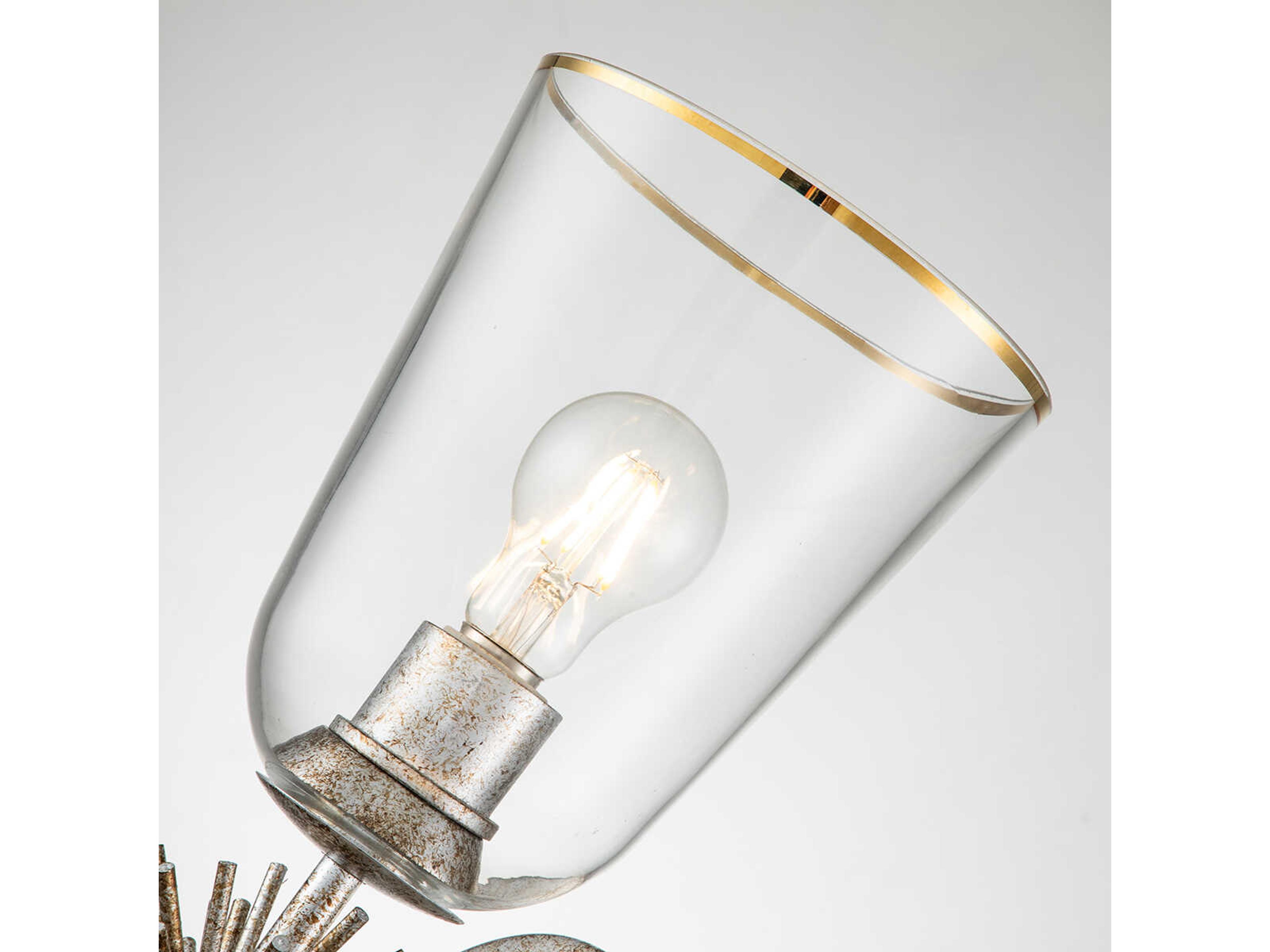 Lucas McKearn Staring 2-Light Silver Leaf Glass Wall Sconce