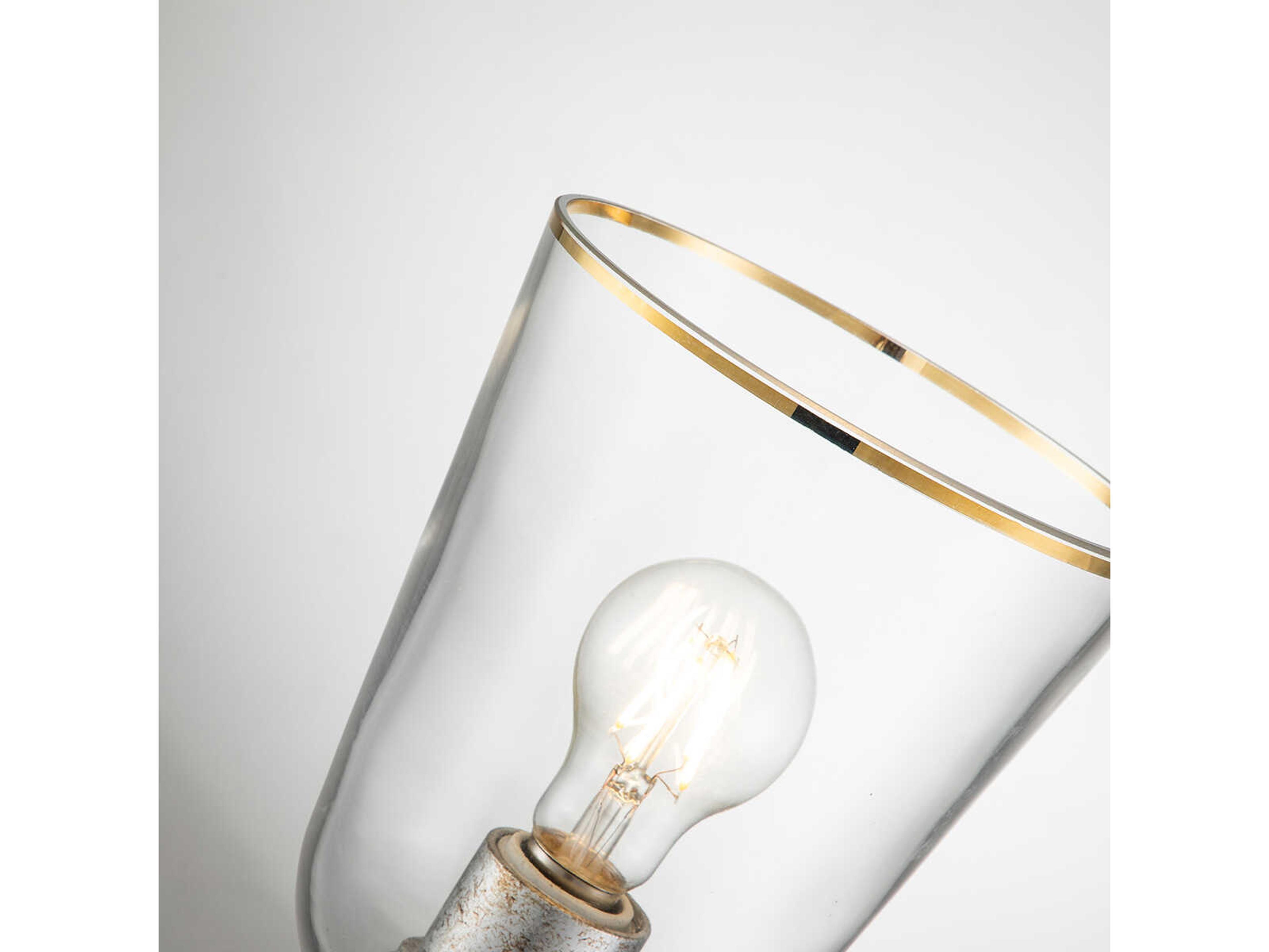 Lucas McKearn Staring 2-Light Silver Leaf Glass Wall Sconce