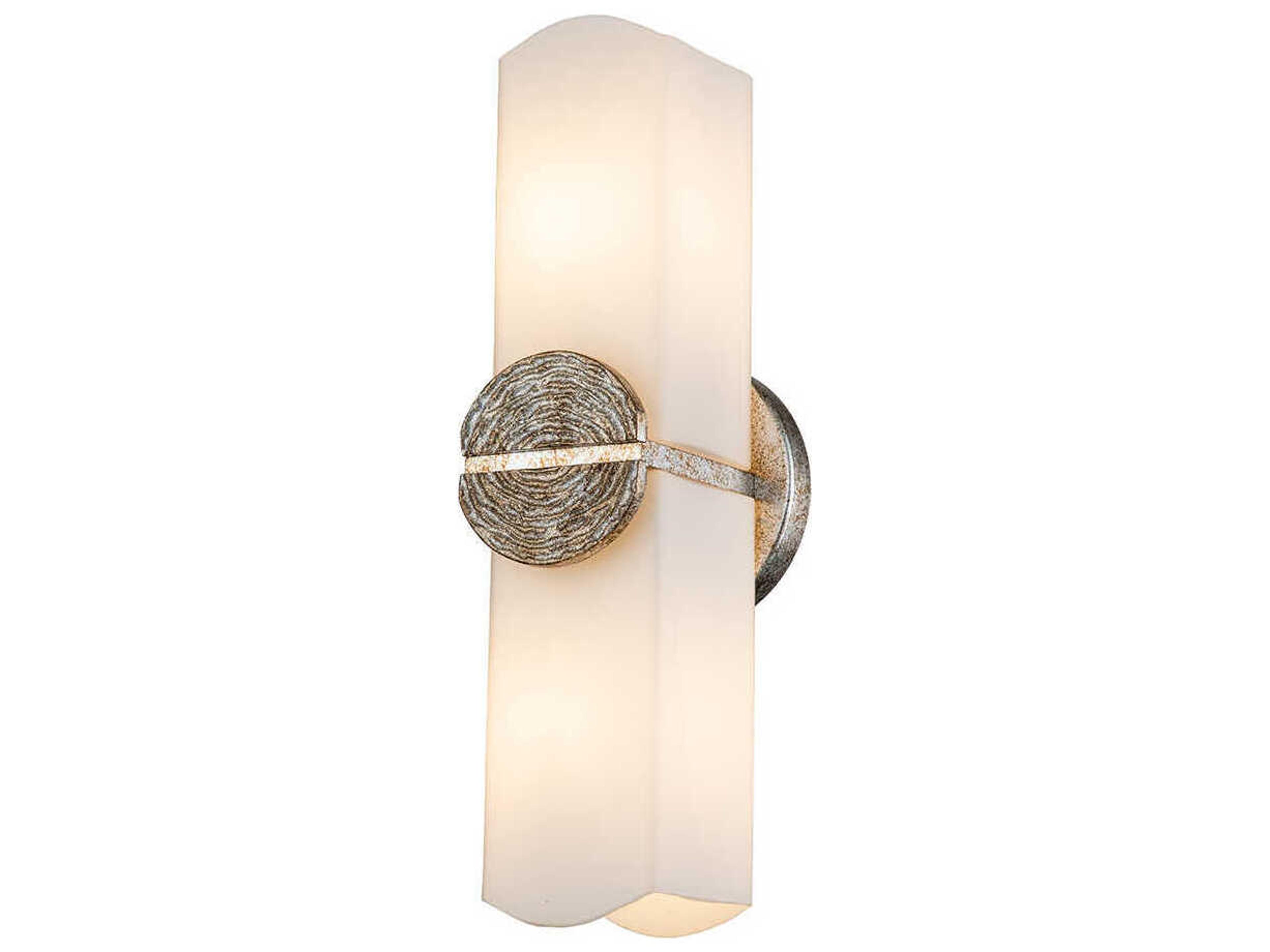 Elan 2-Light Silver Leaf Glass Wall Sconce