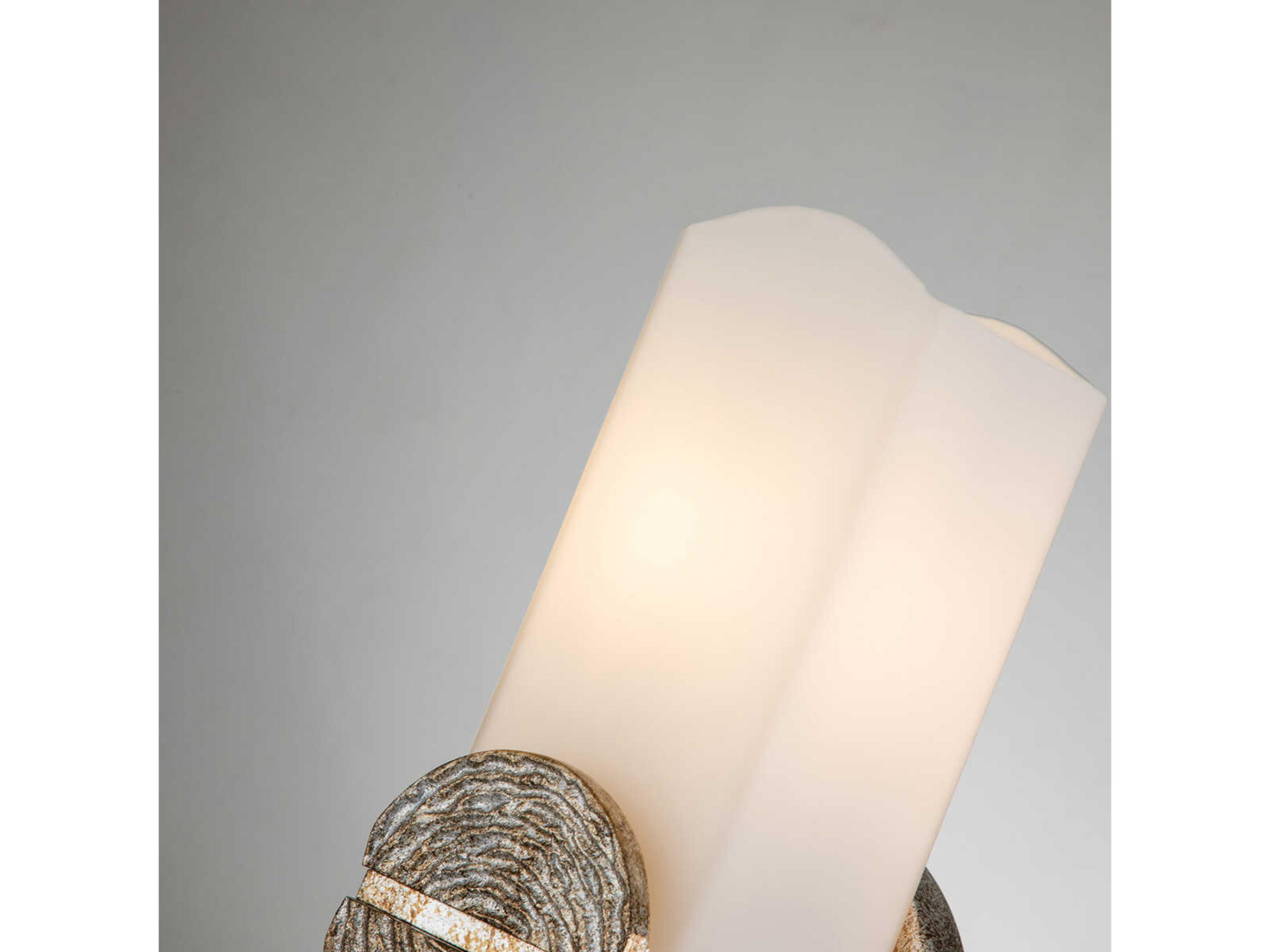 Lucas McKearn Elan 2-Light Silver Leaf Glass Wall Sconce