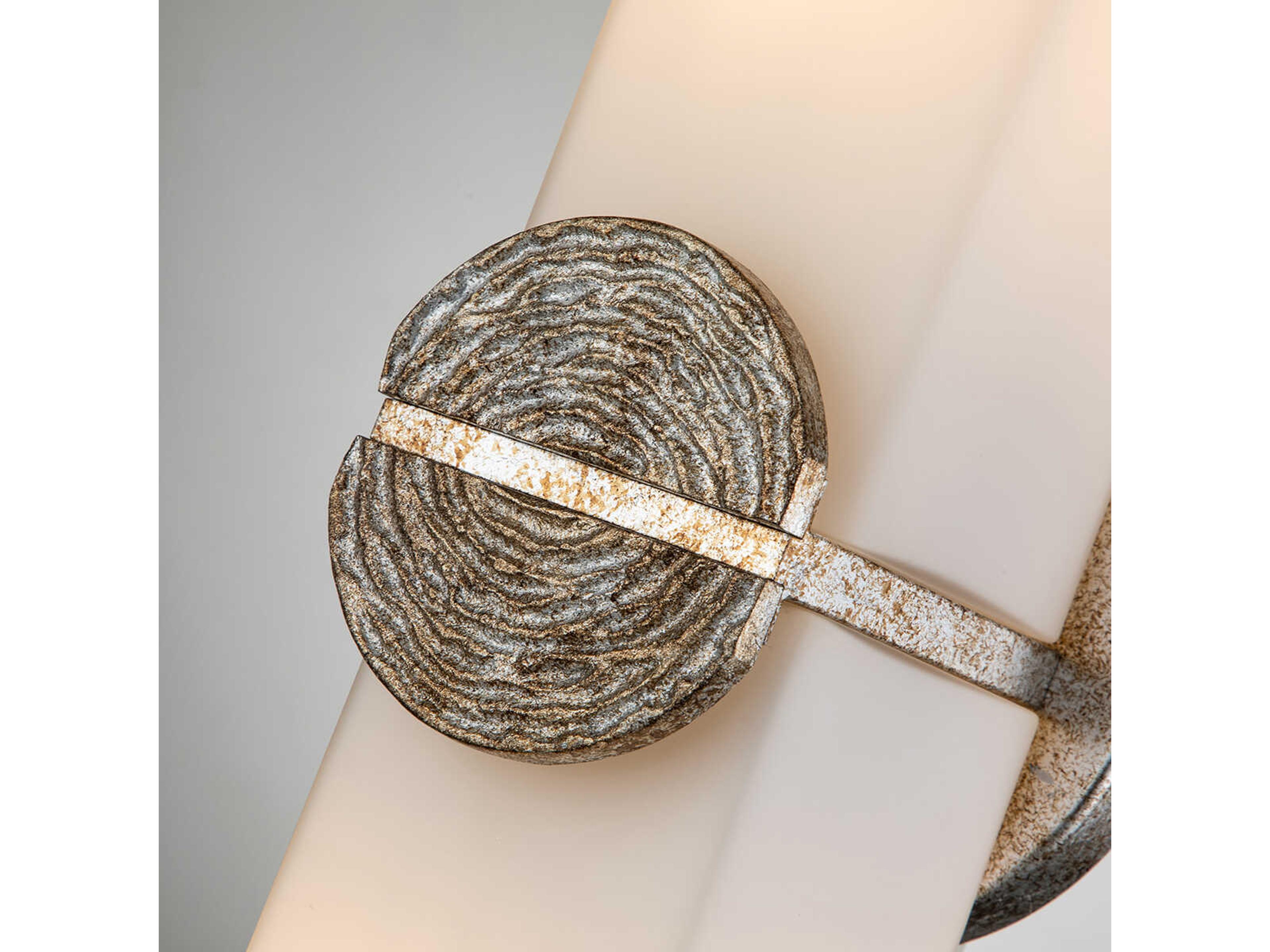 Lucas McKearn Elan 2-Light Silver Leaf Glass Wall Sconce