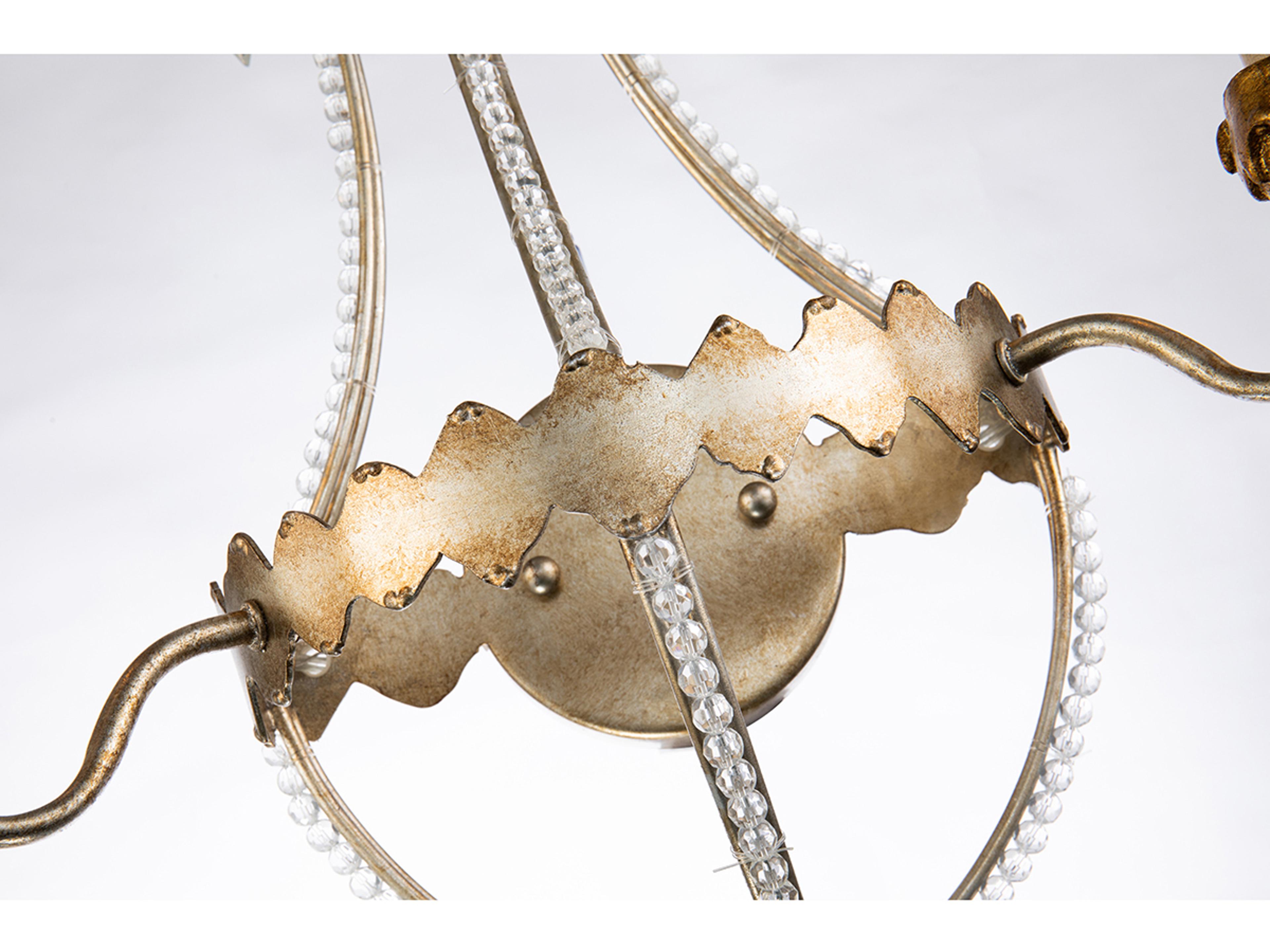 Lucas McKearn 2-Light Distressed Silver Gold Crystal Wall Sconce