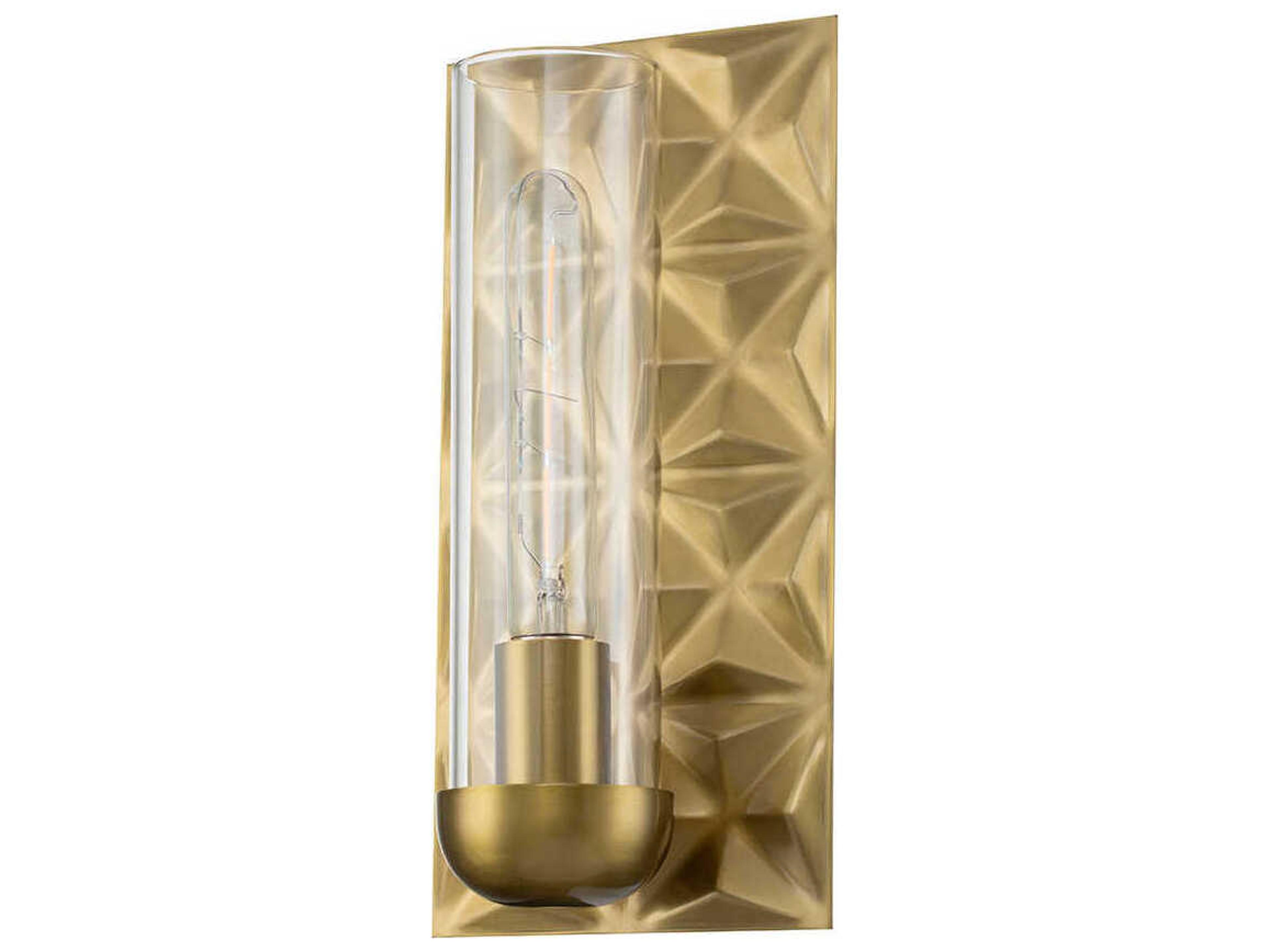 Lucas McKearn Alpha 1-Light Aged Brass Glass Wall Sconce