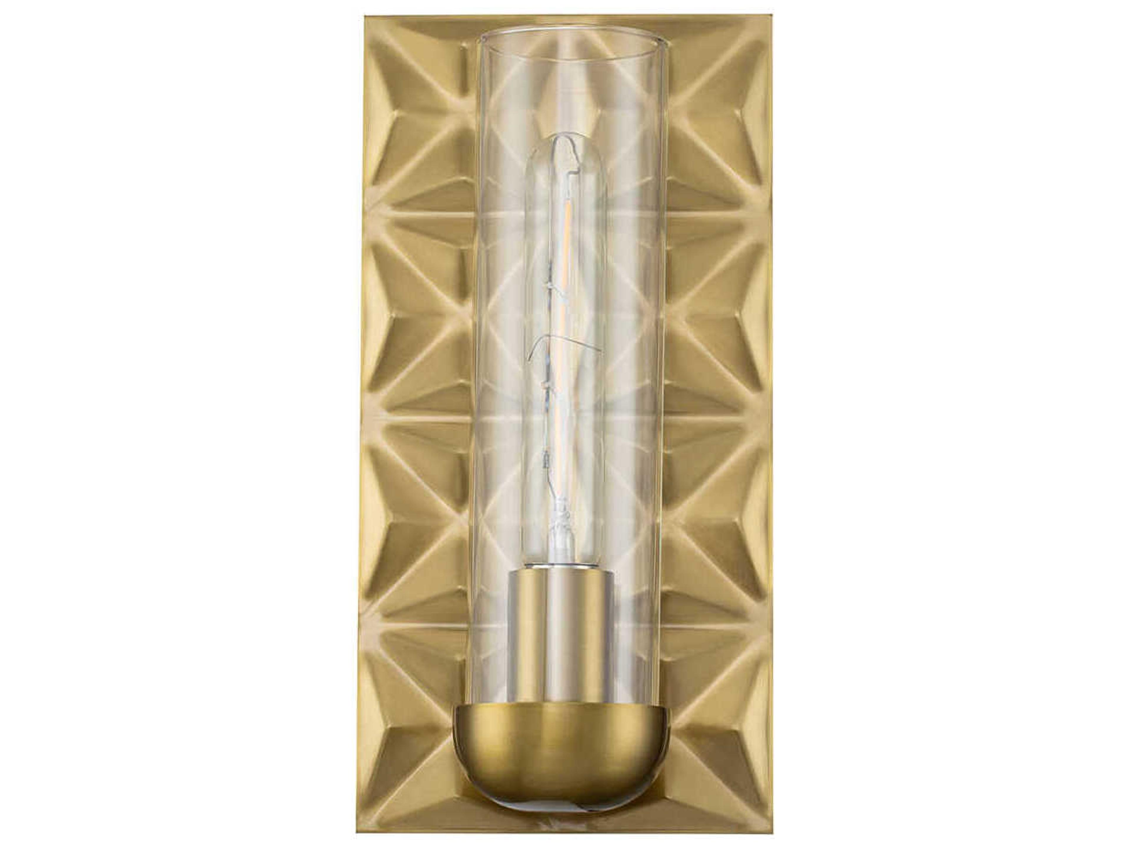 Lucas McKearn Alpha 1-Light Aged Brass Glass Wall Sconce