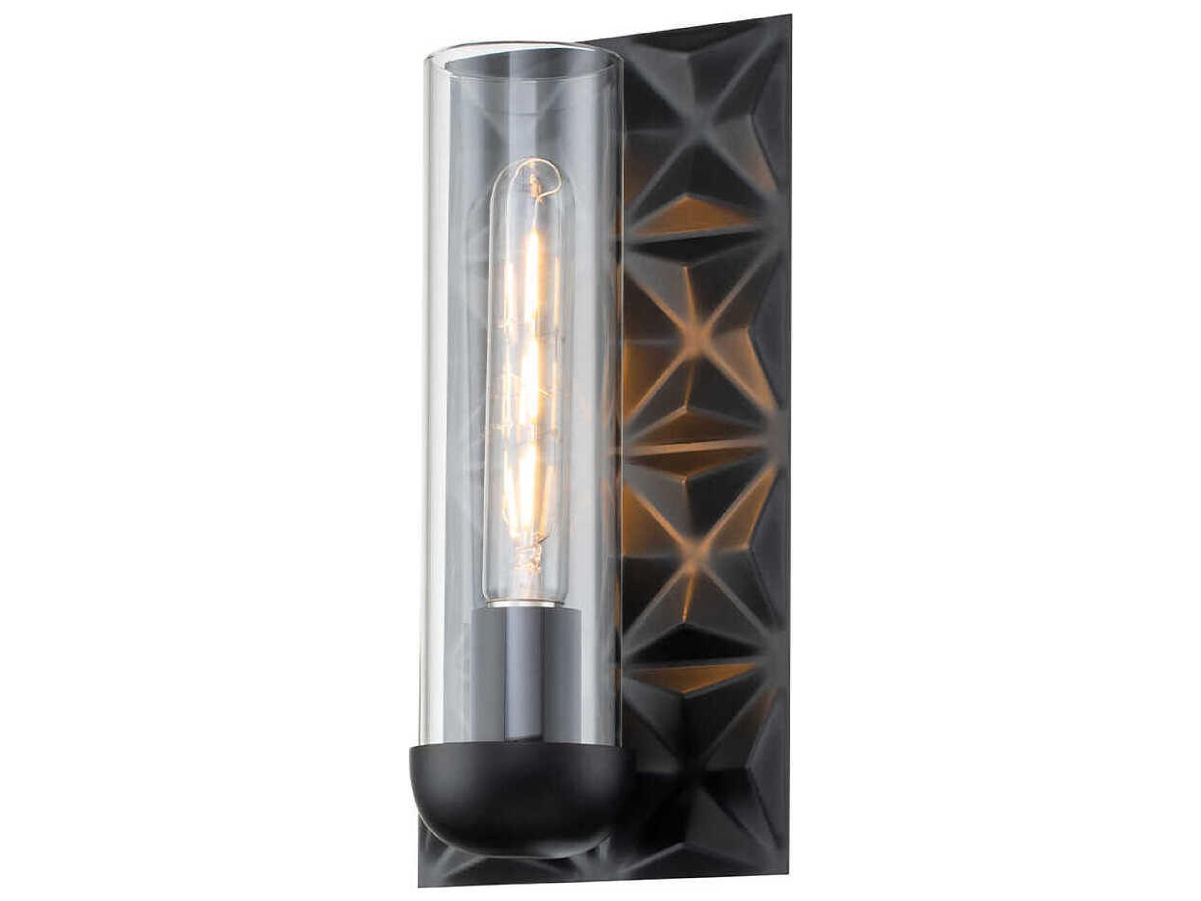 Alpha 1-Light Matte Black Bronze Glass Wall Sconce