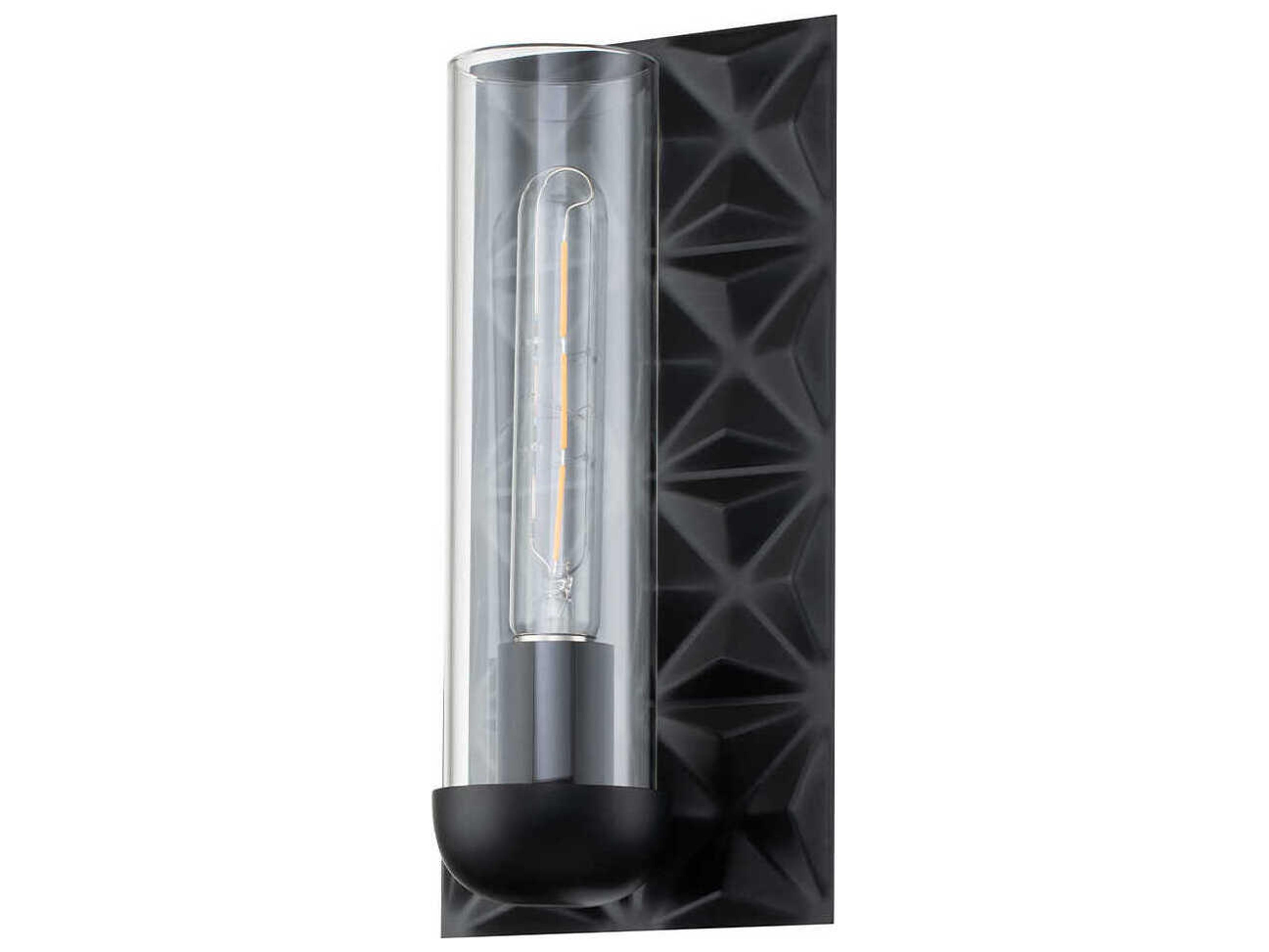 Lucas McKearn Alpha 1-Light Matte Black Bronze Glass Wall Sconce