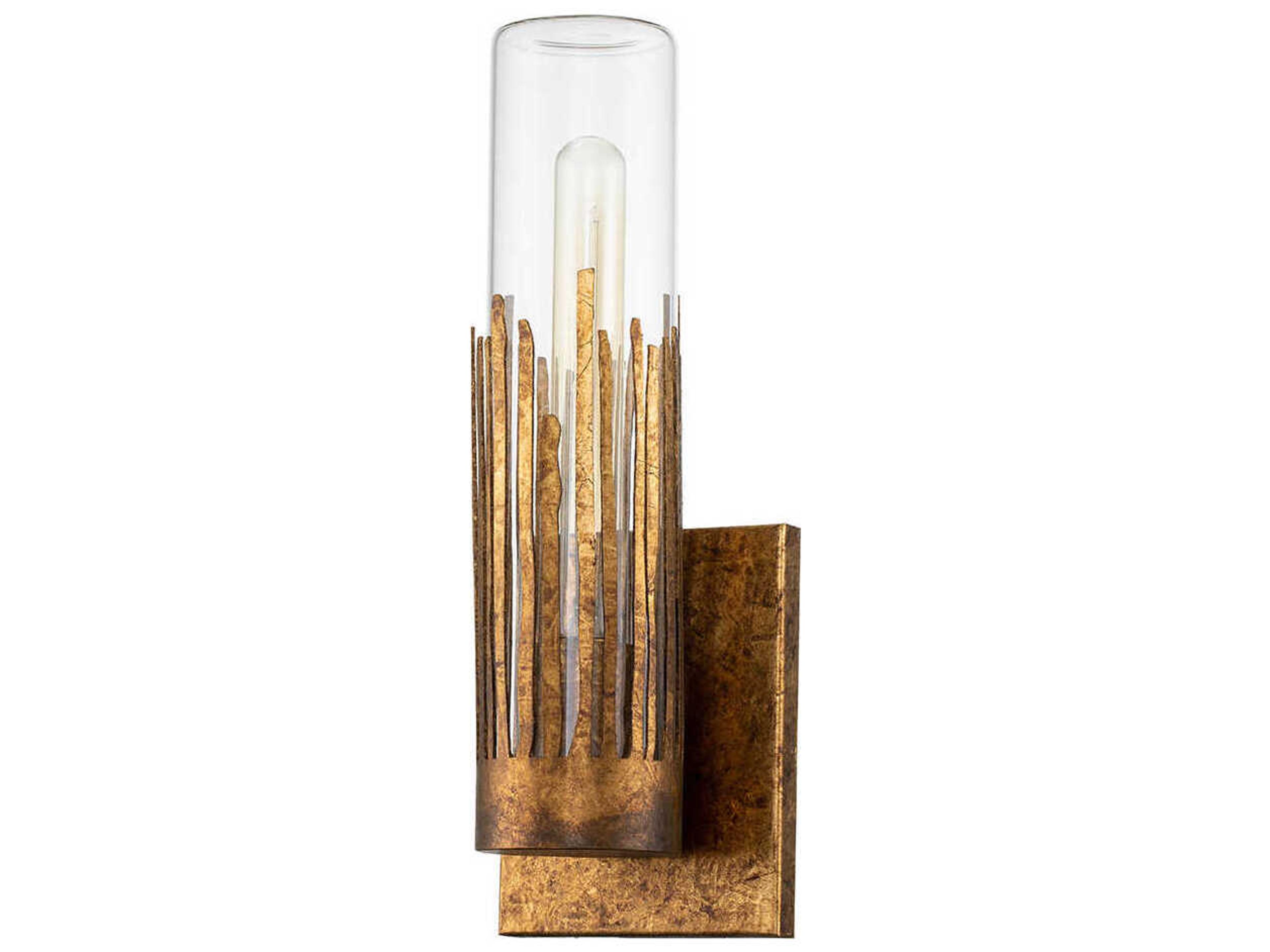 Lucas McKearn Julia 1-Light Gold Glass Wall Sconce