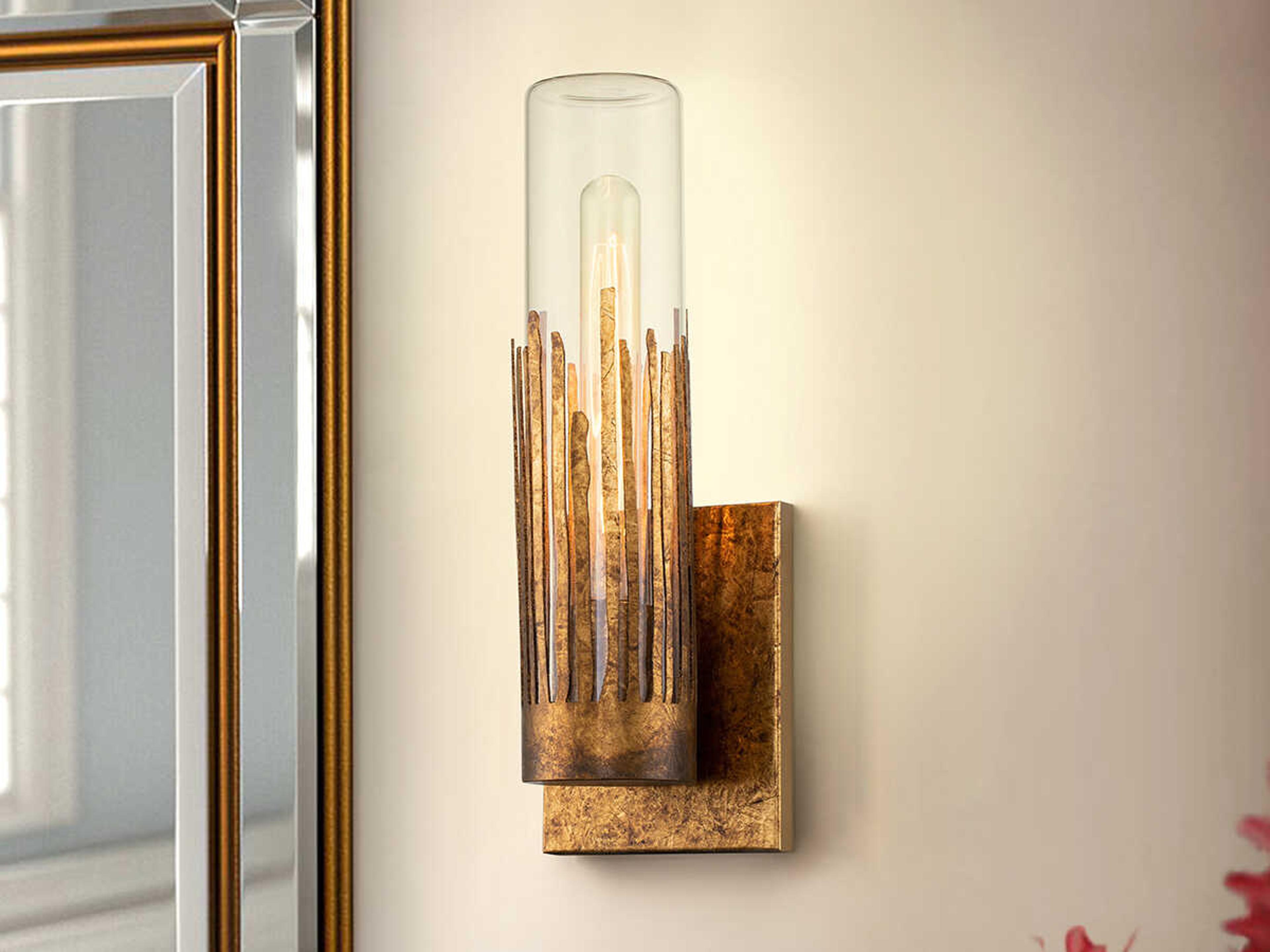 Lucas McKearn Julia 1-Light Gold Glass Wall Sconce