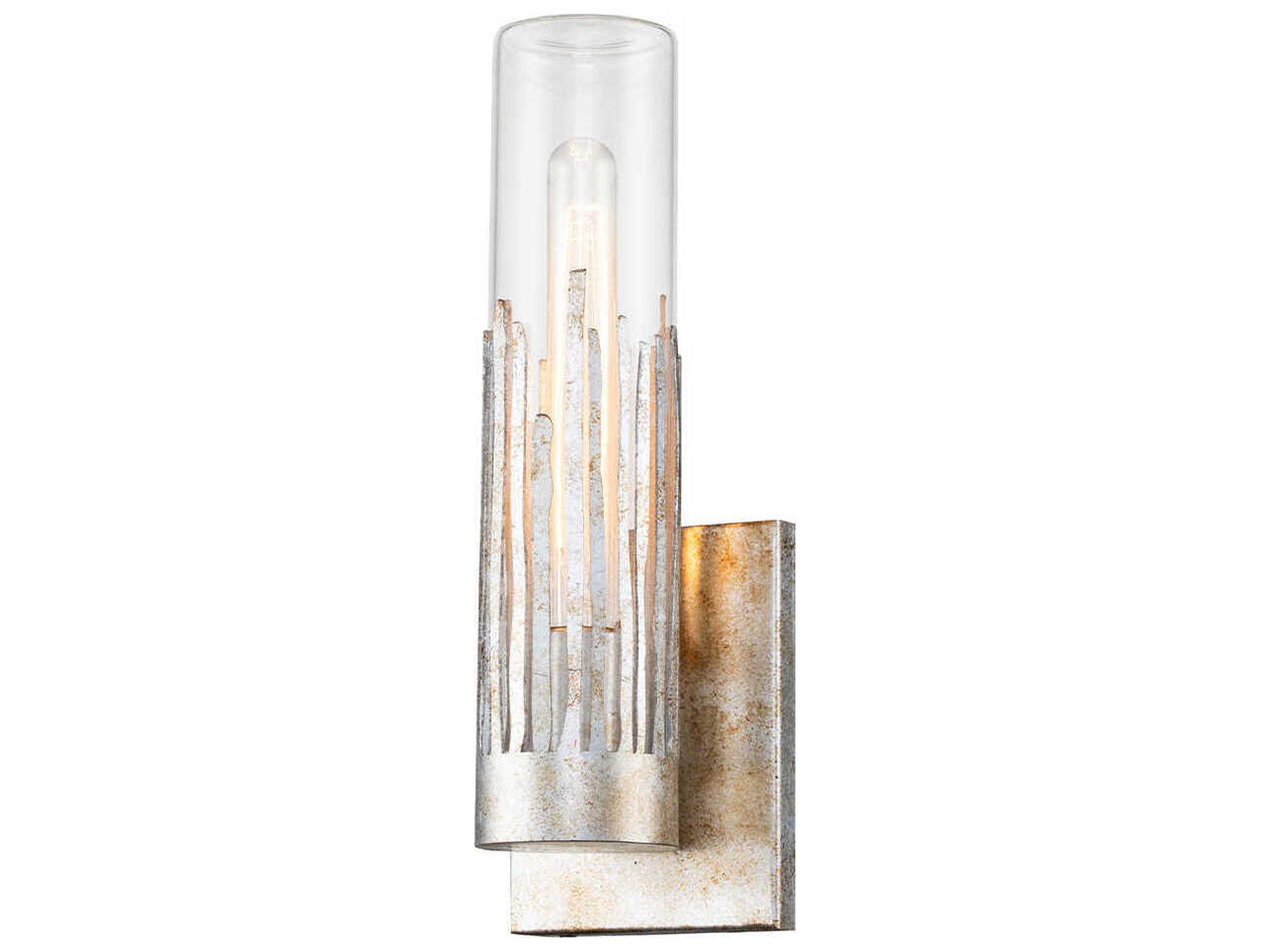 Sawgrass 1-Light Silver Glass Wall Sconce