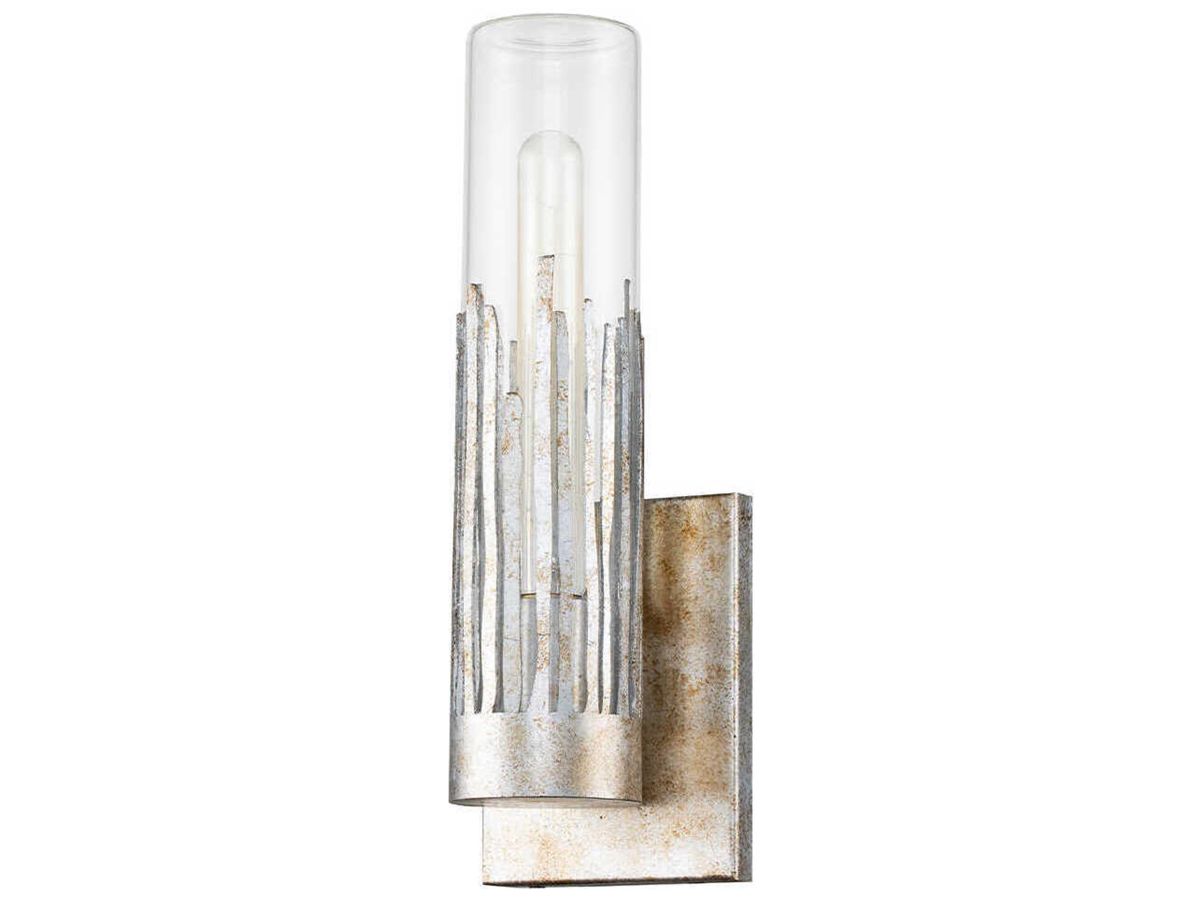 Lucas McKearn Sawgrass 1-Light Silver Glass Wall Sconce
