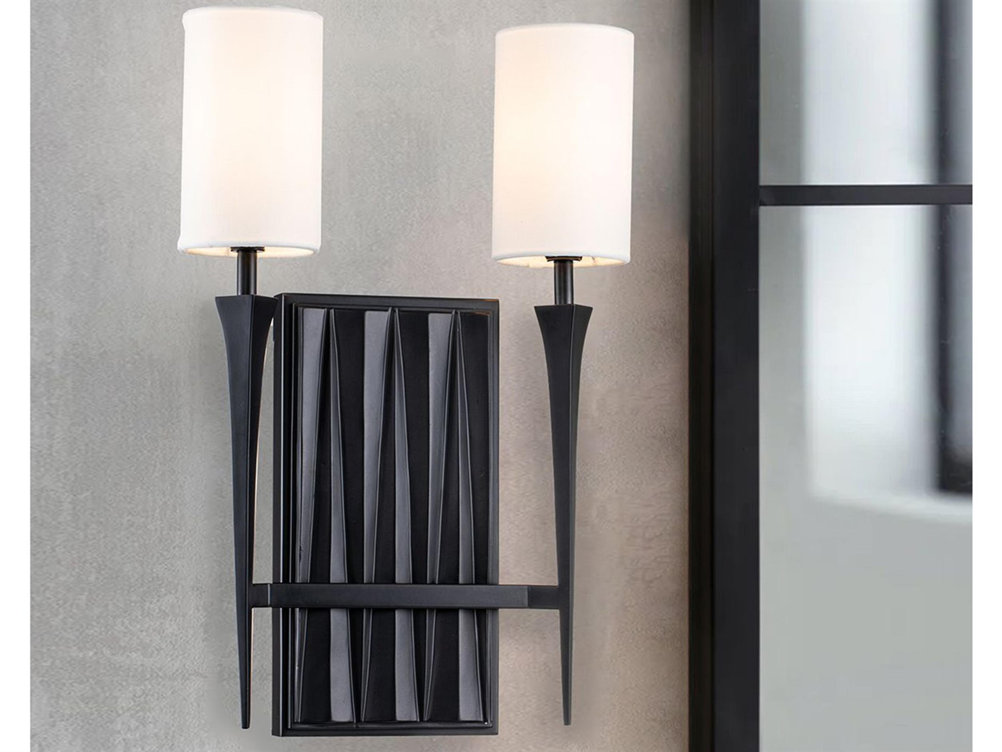 Lucas McKearn Crest 2-Light Matte Black Wall Sconce