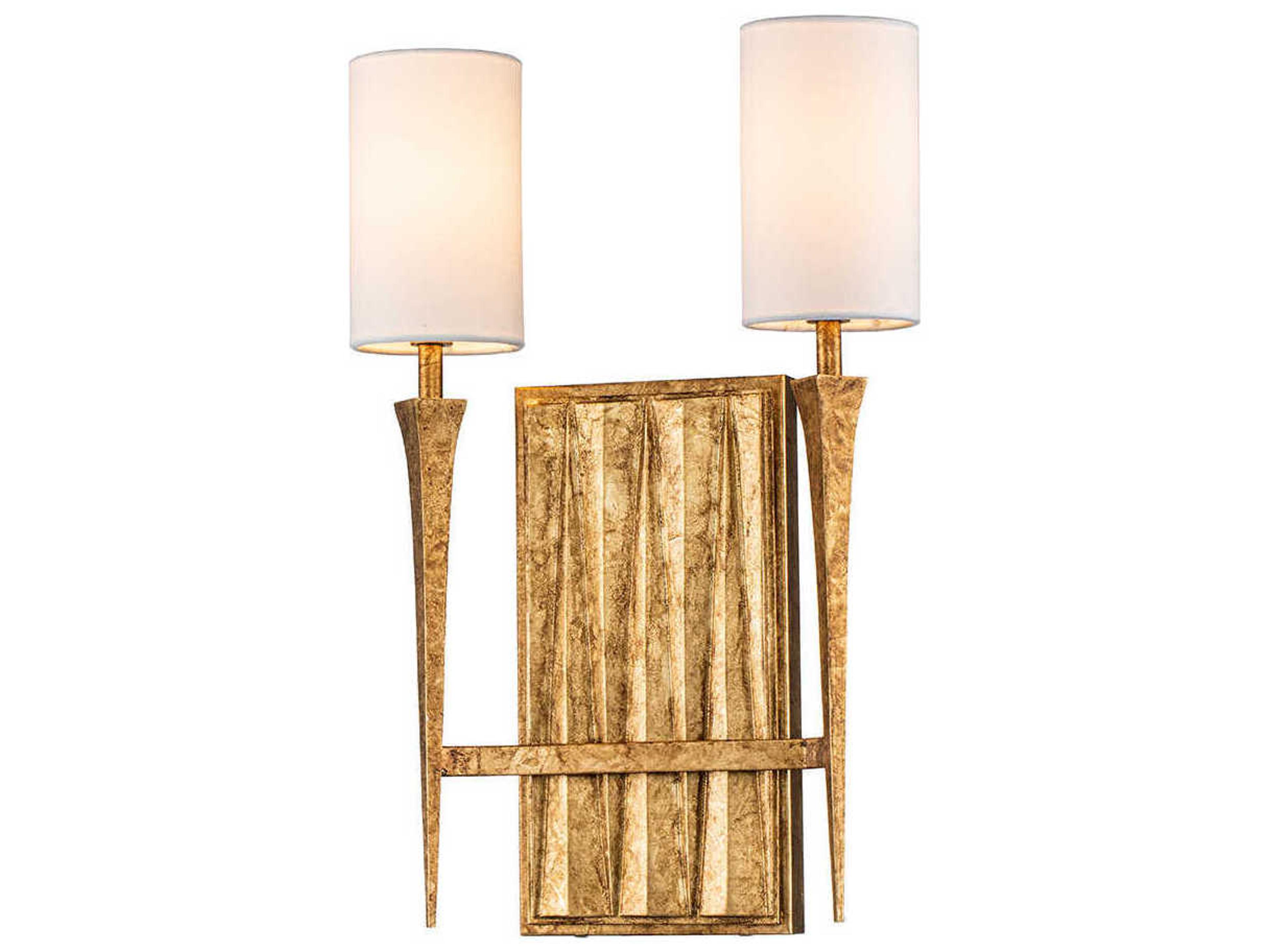 Crest 2-Light Gold Leaf Wall Sconce