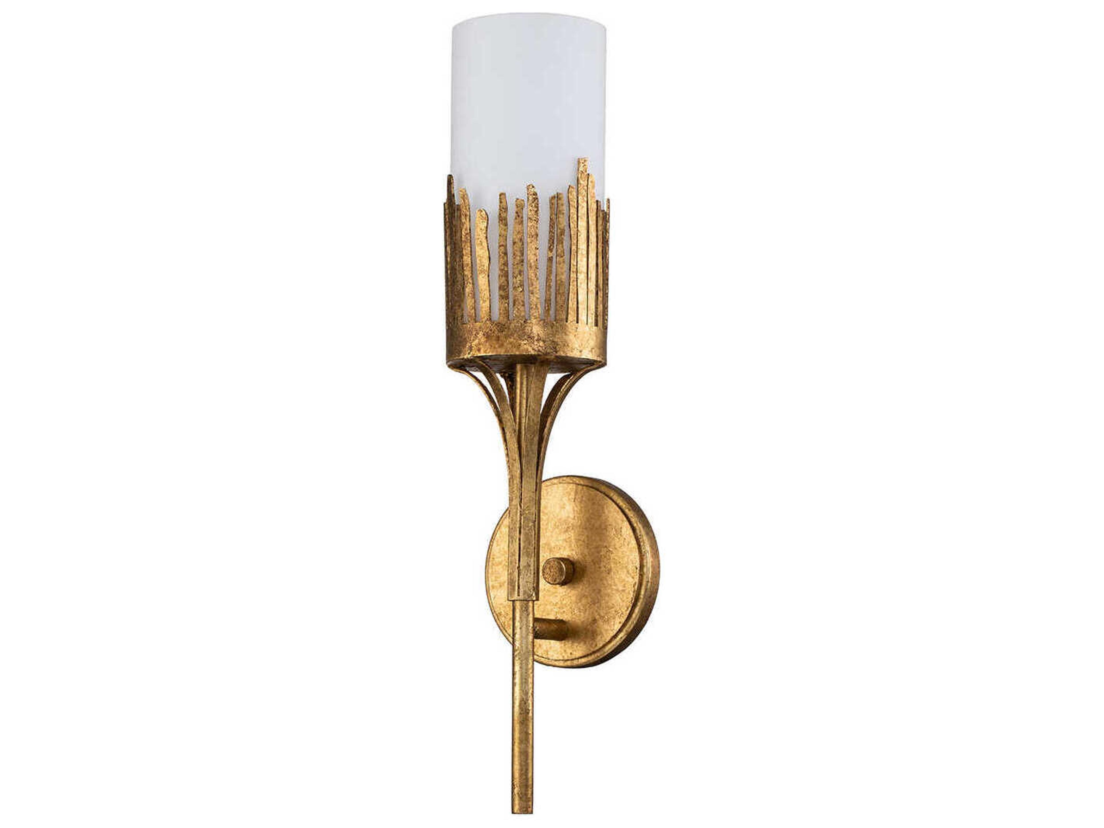 Lucas McKearn Manor 1-Light Gold Glass Wall Sconce
