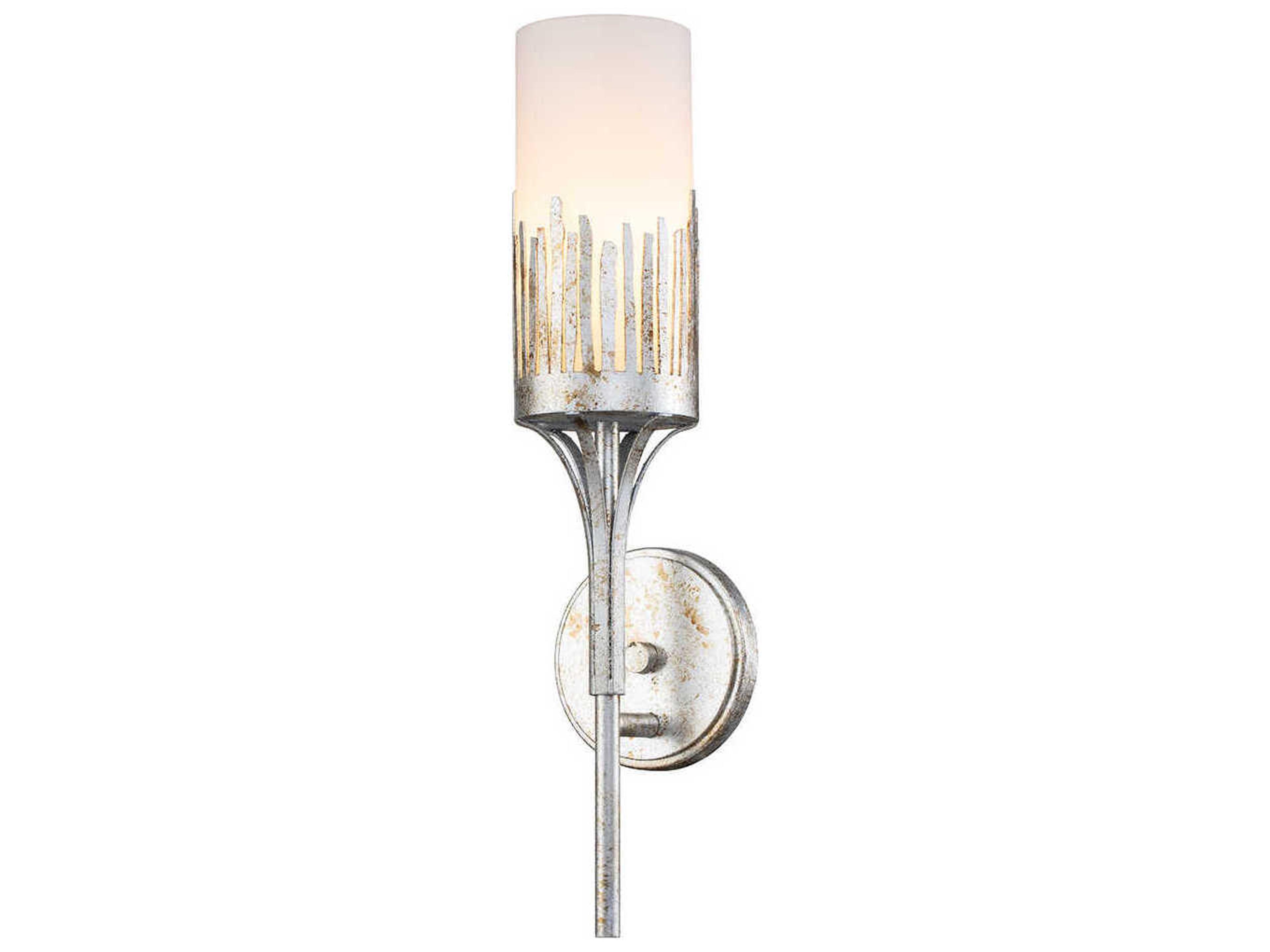Manor 1-Light Silver Glass Wall Sconce