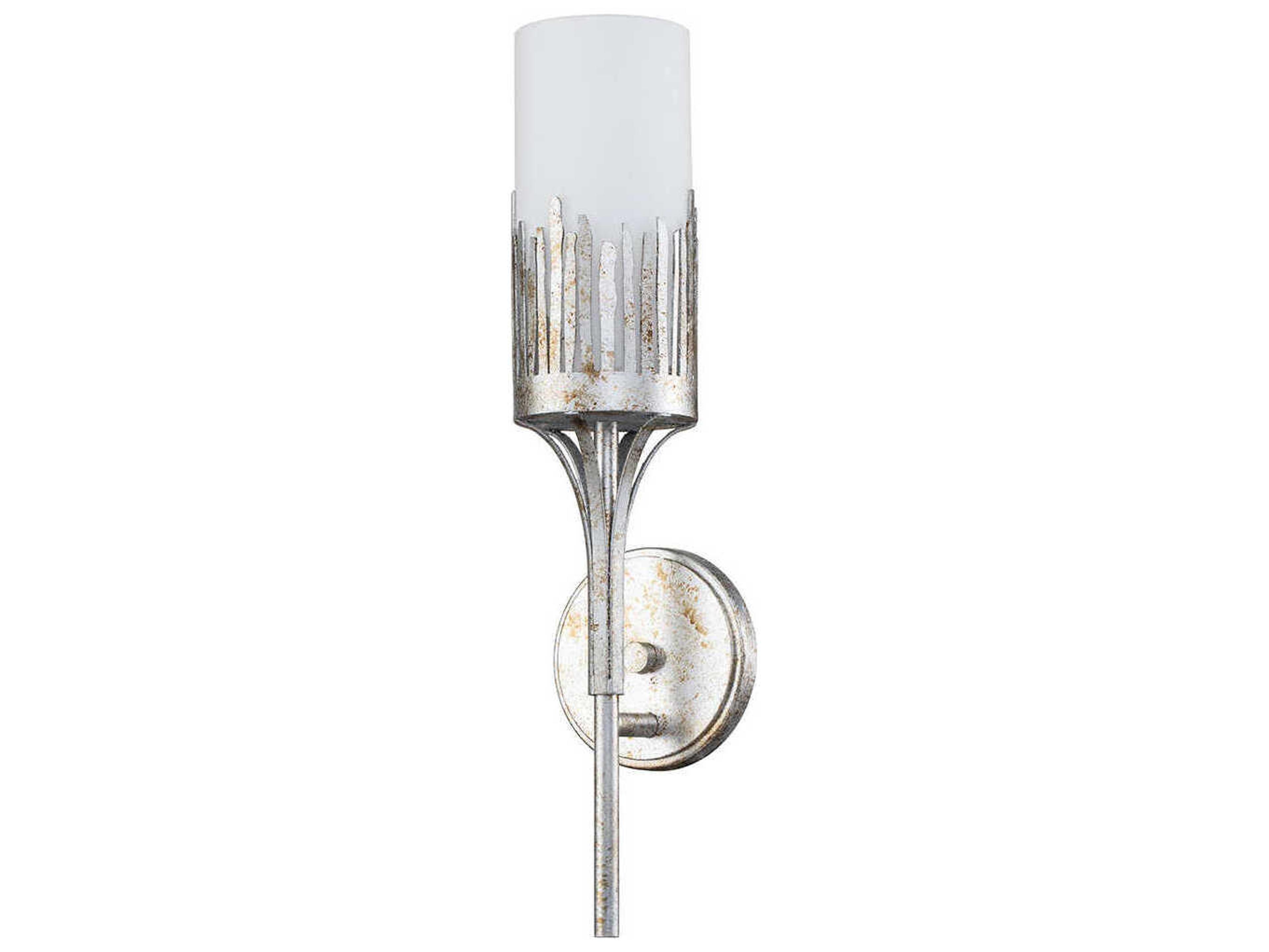 Lucas McKearn Manor 1-Light Silver Glass Wall Sconce